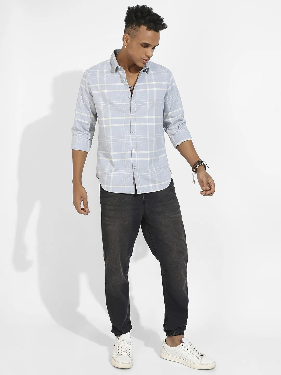 Contrast Tartan Plaid Shirt - Image 5