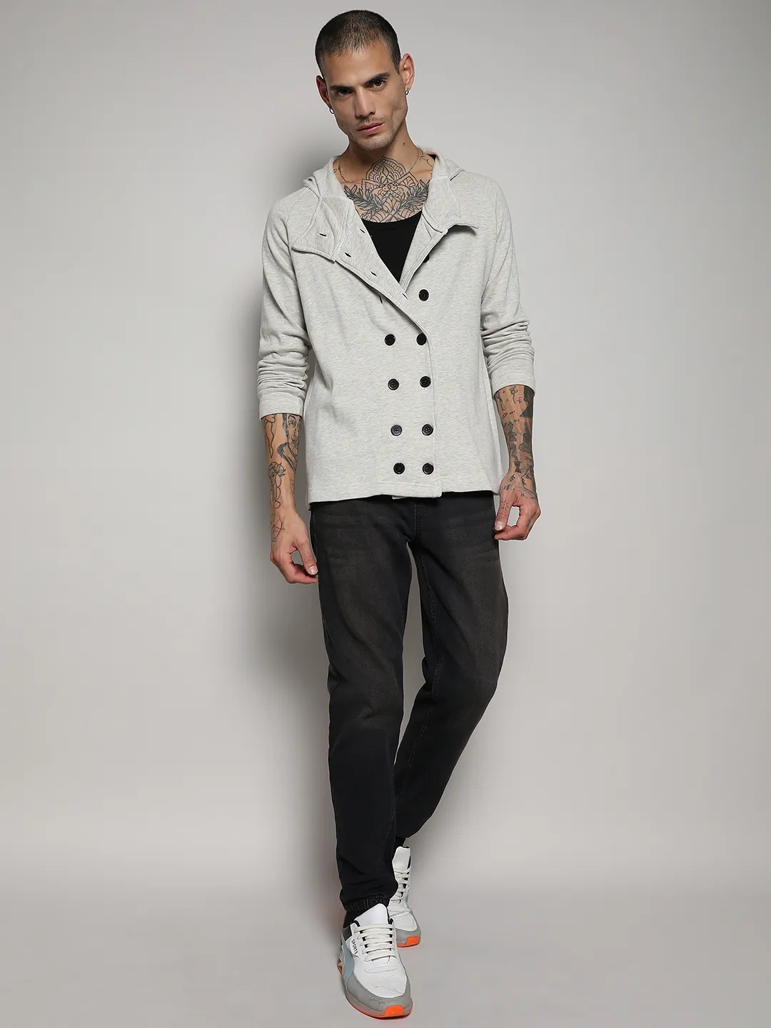 Double-Breasted Jacket With Hoodie - Image 5