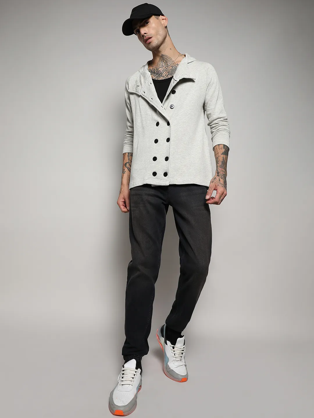 Double-Breasted Jacket With Hoodie - Image 6