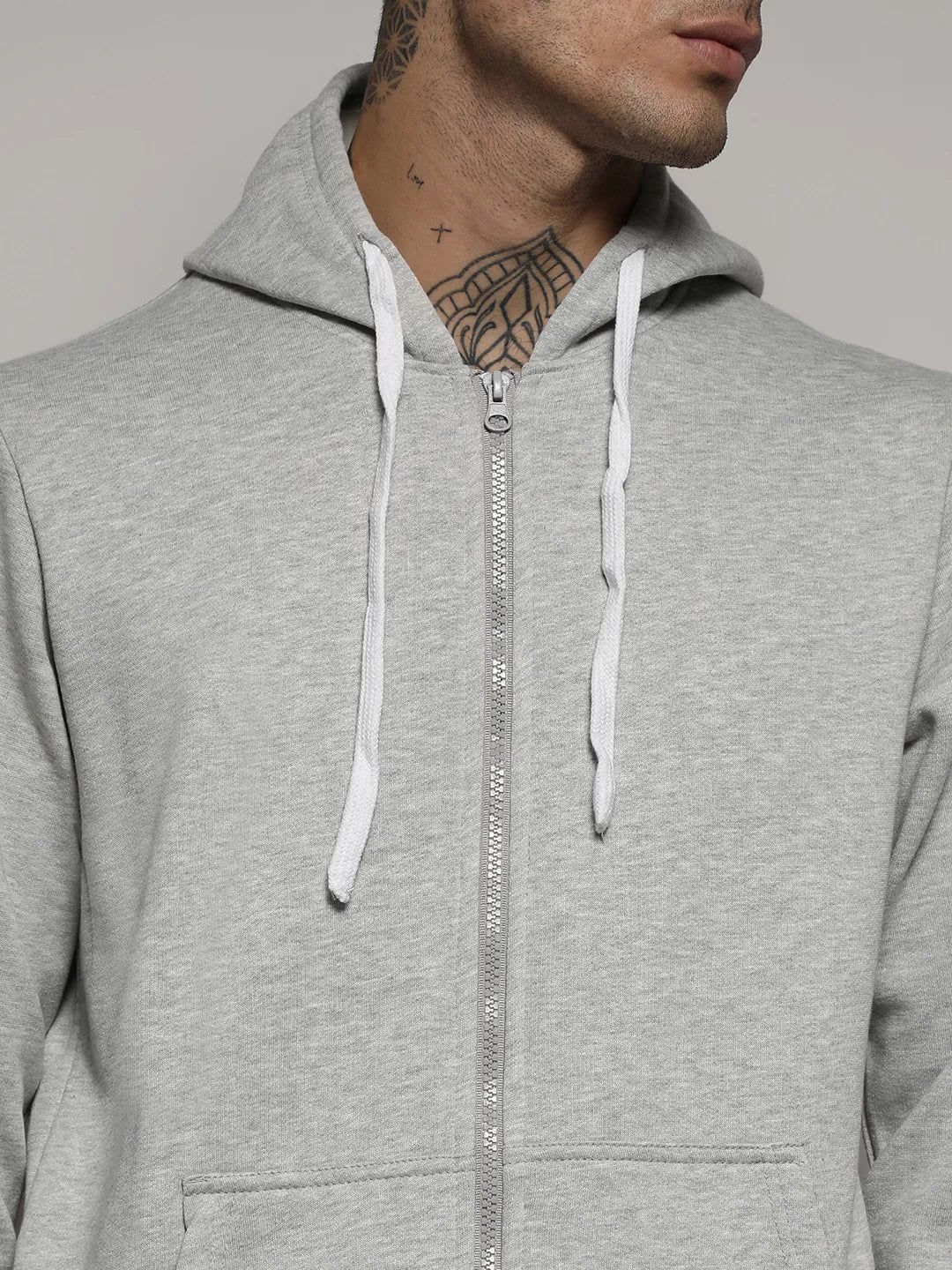 Zip-Front Hoodie With Contrast Drawstring - Image 7