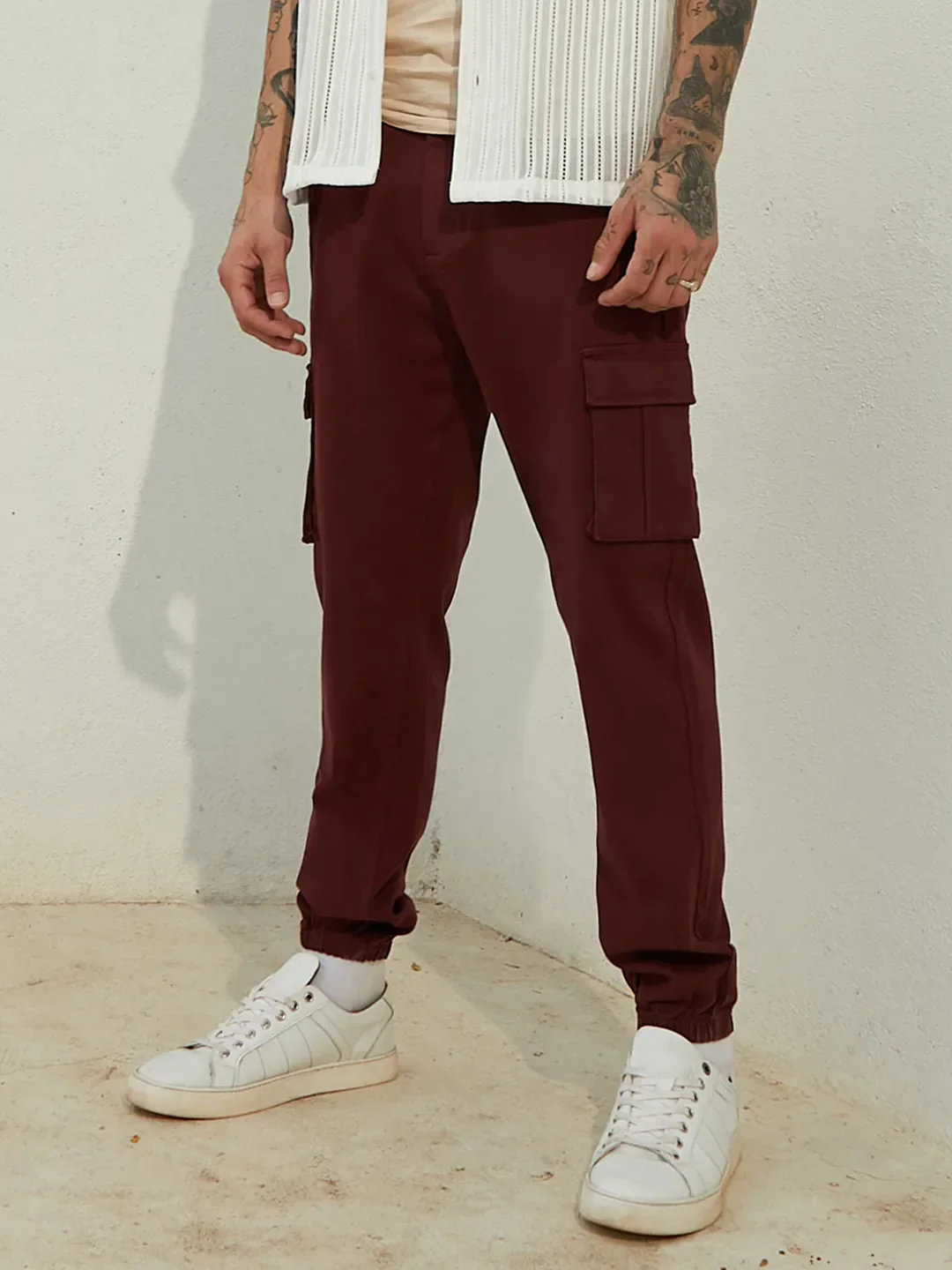 Cuffed Hem Cargo Trousers - Image 3
