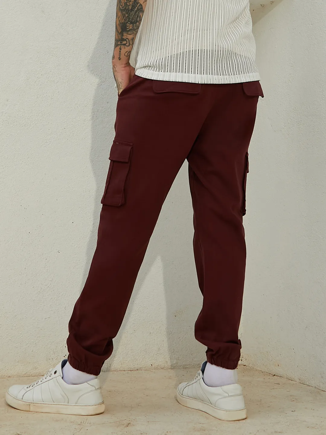 Cuffed Hem Cargo Trousers - Image 4