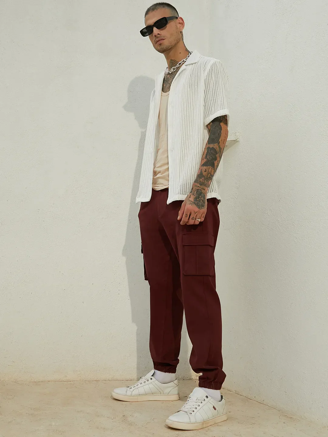 Cuffed Hem Cargo Trousers - Image 5