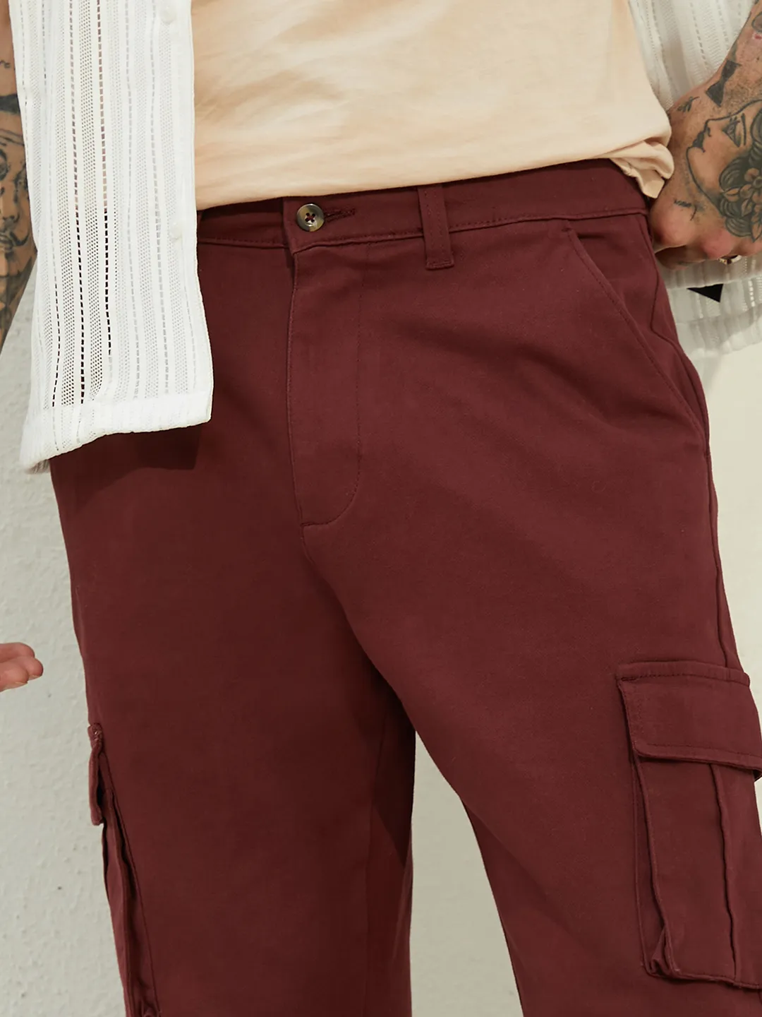 Cuffed Hem Cargo Trousers - Image 7
