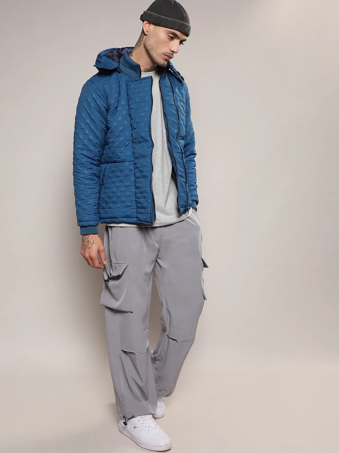Self-Design Buffalo Check Puffer Jacket - Image 6
