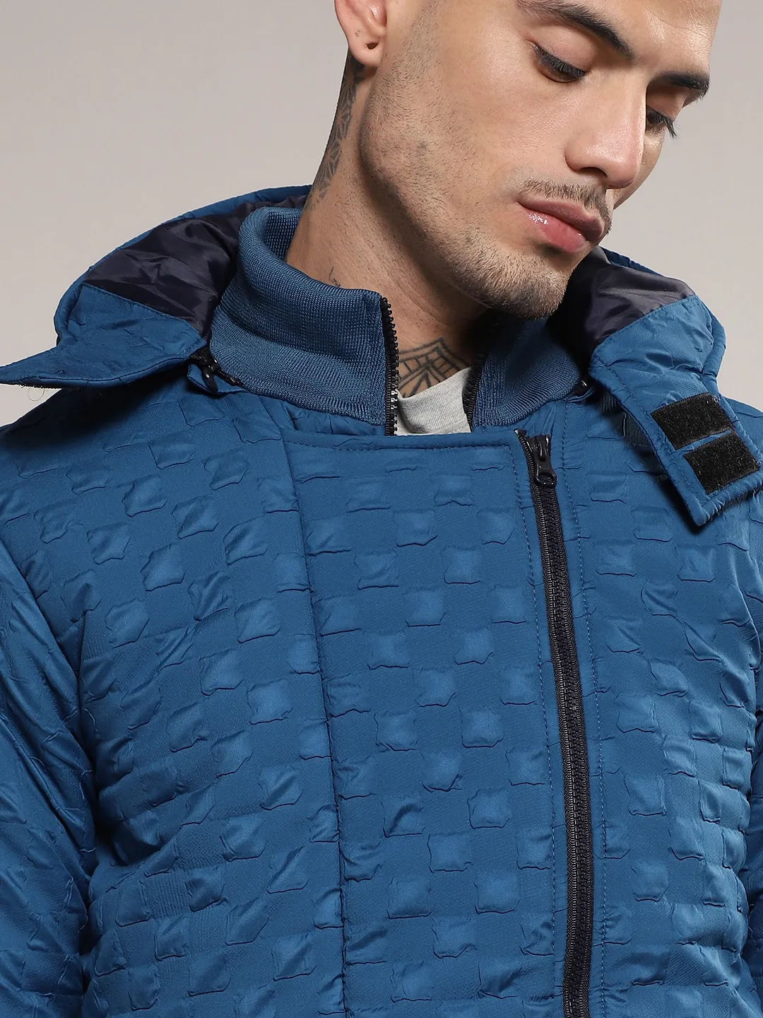 Self-Design Buffalo Check Puffer Jacket - Image 7