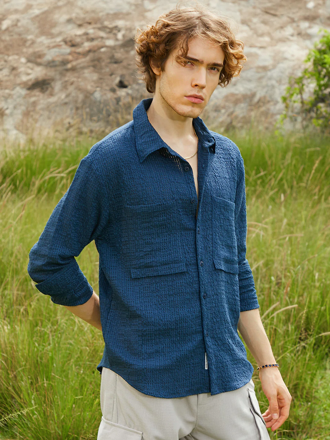 Straw Utility Oversized Shirt - Image 3