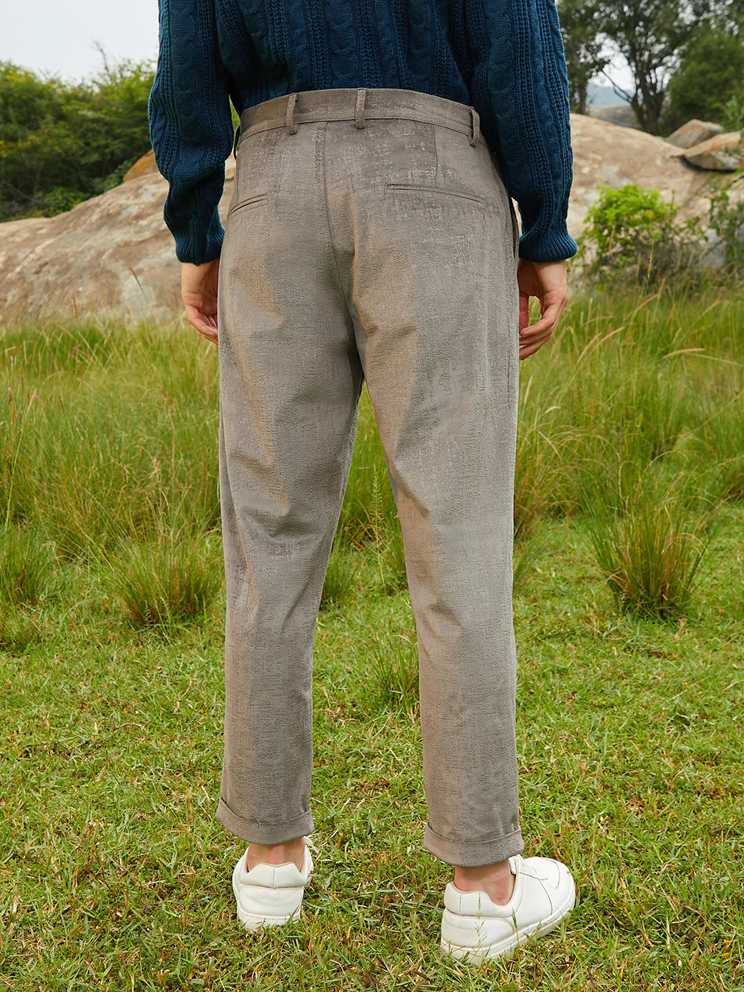 Velvet Pleated Trousers - Image 4
