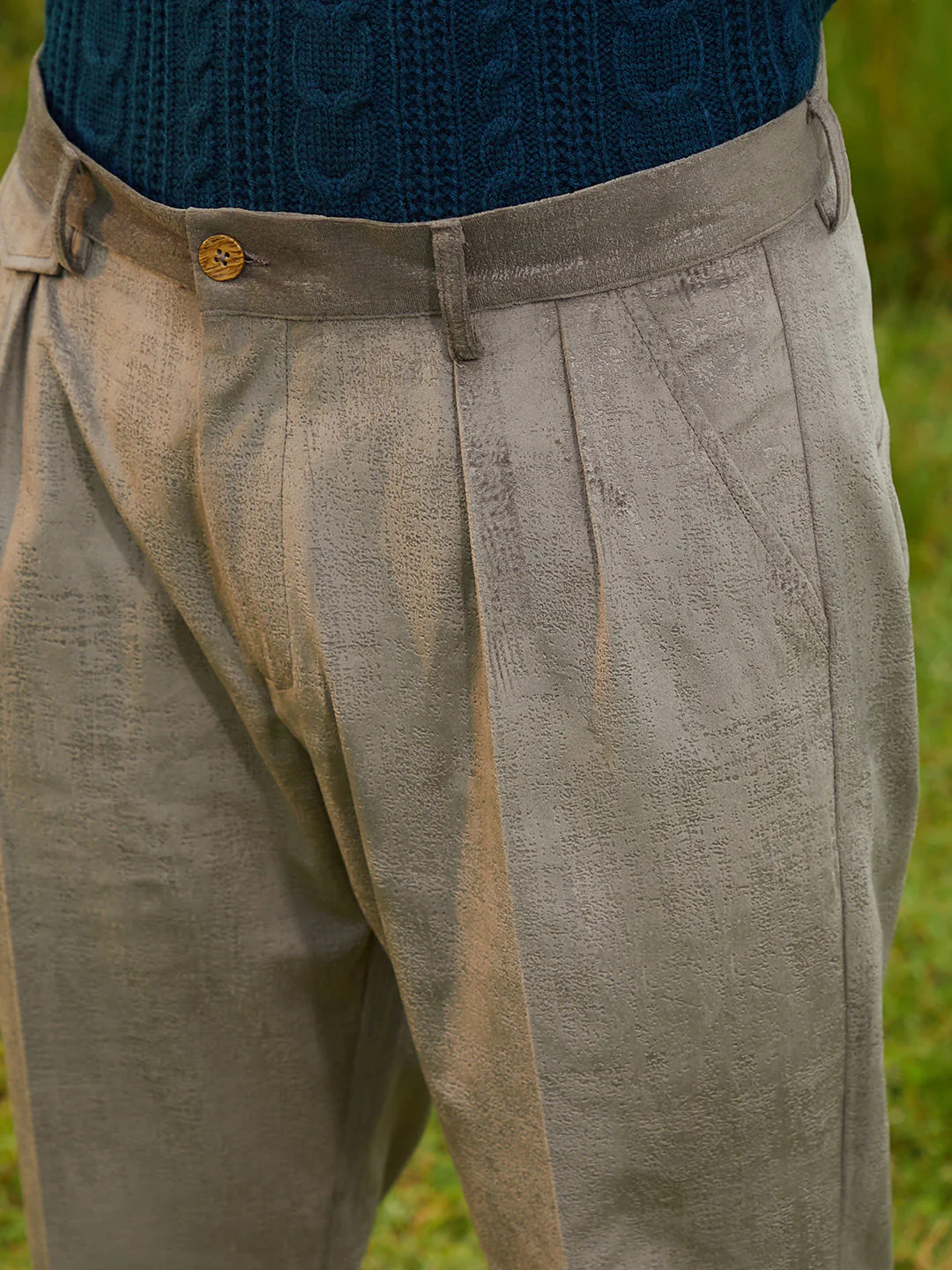 Velvet Pleated Trousers - Image 7