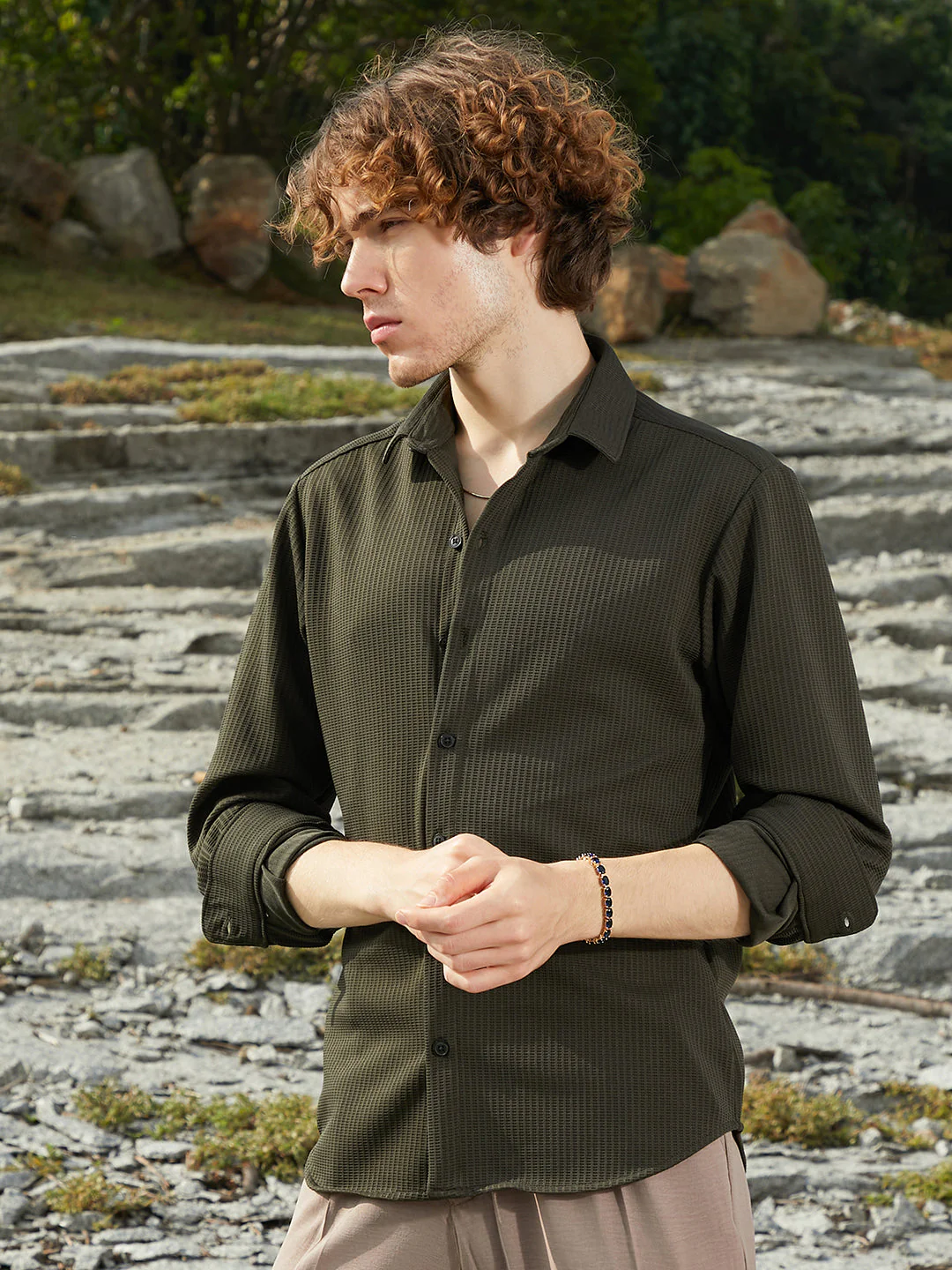 Ribbed-Woven Shirt - Image 3