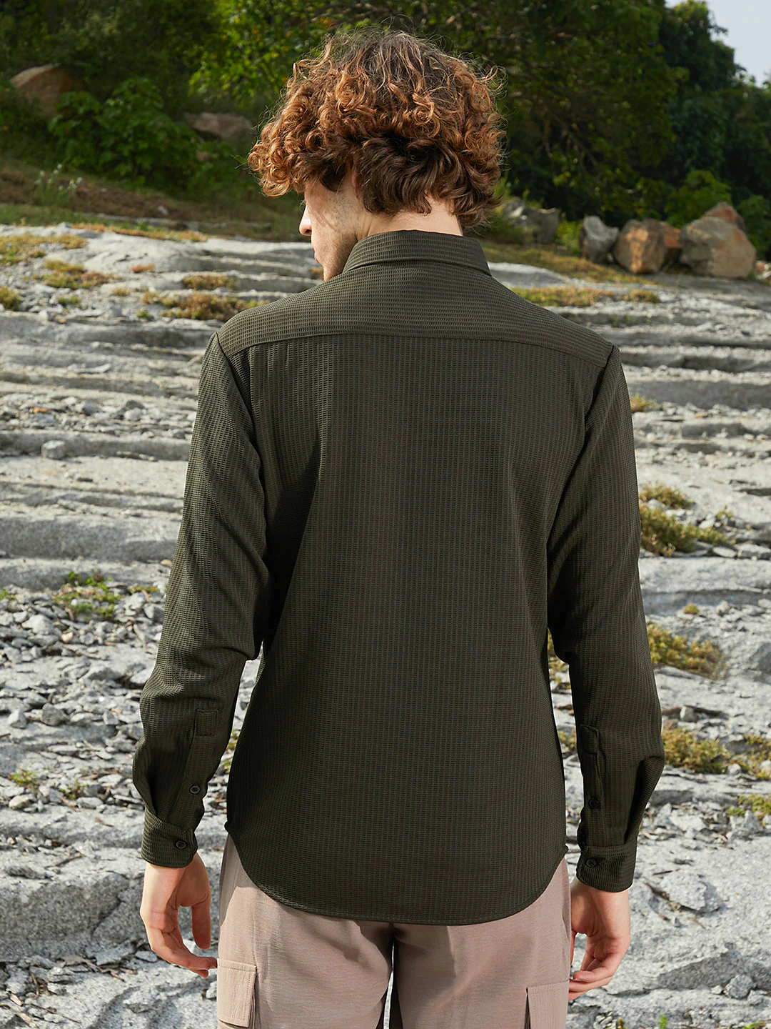 Ribbed-Woven Shirt - Image 4