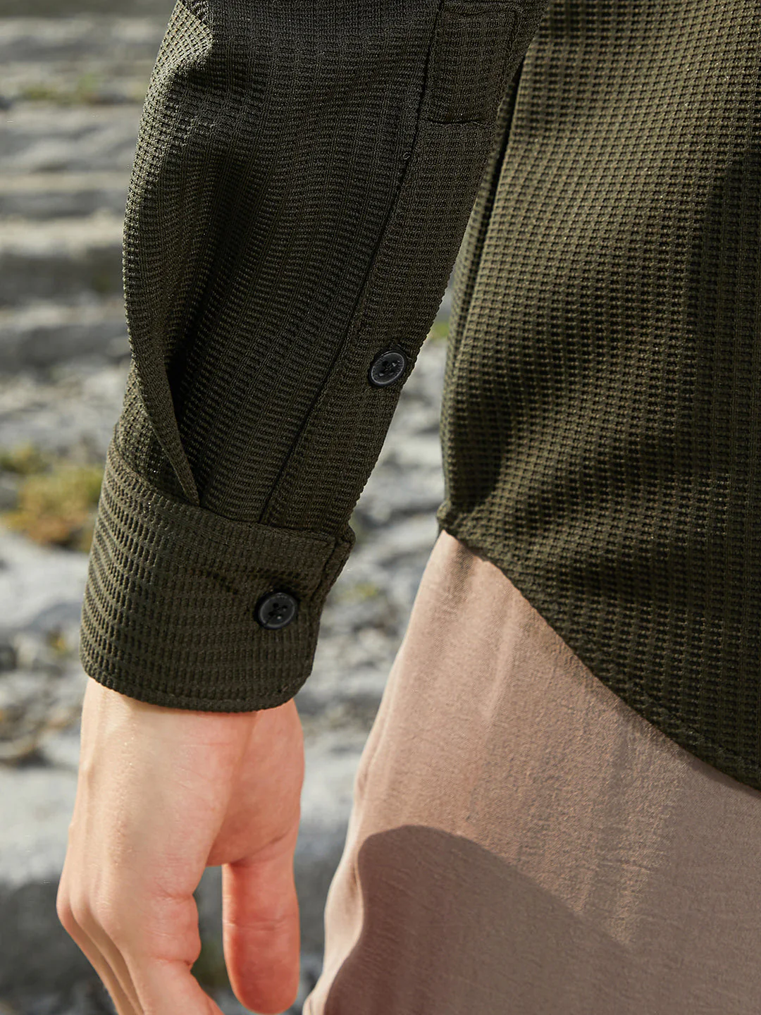 Ribbed-Woven Shirt - Image 8