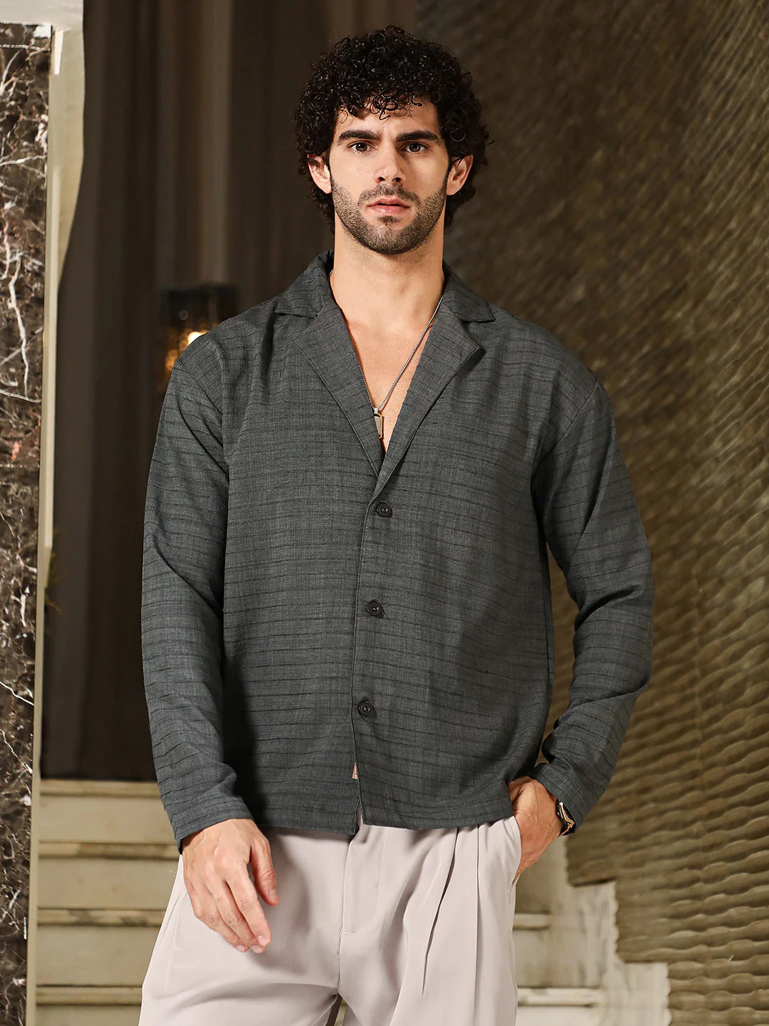 Heathered Cuban Relaxed Shirt - Image 2