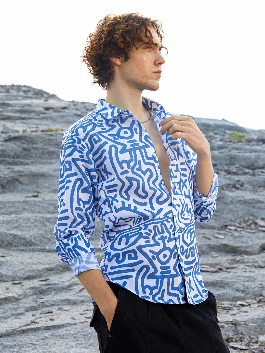Contrast Graffiti Shirt - Image 3
