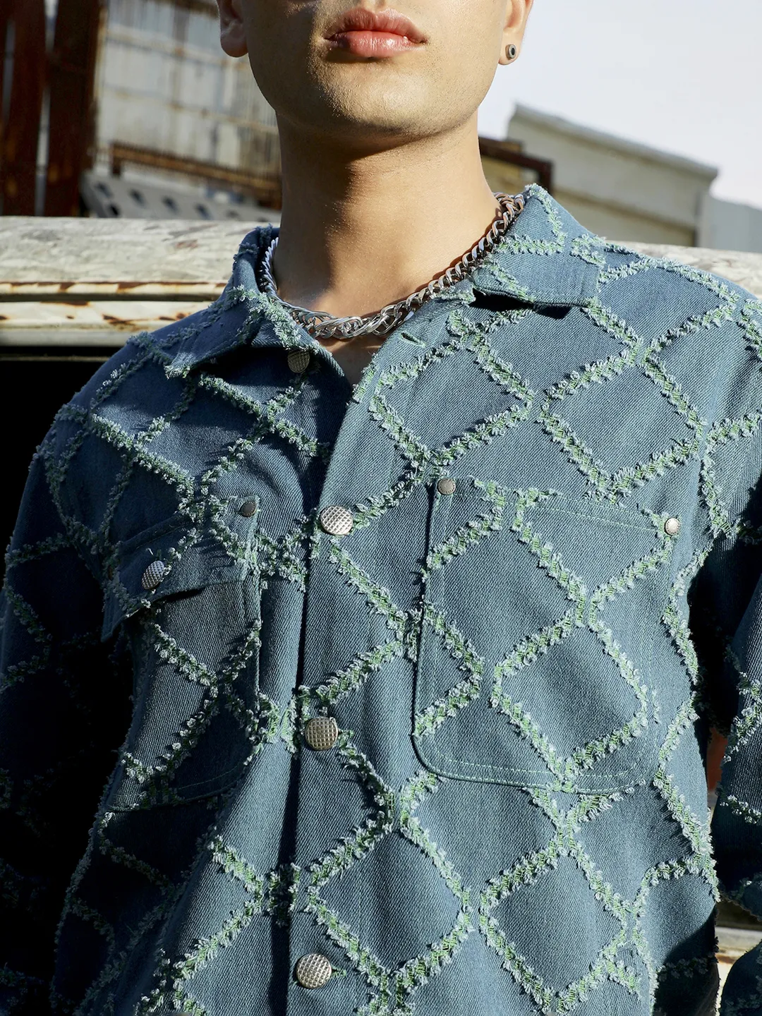 Criss-Cross Denim Jacket - Image 7
