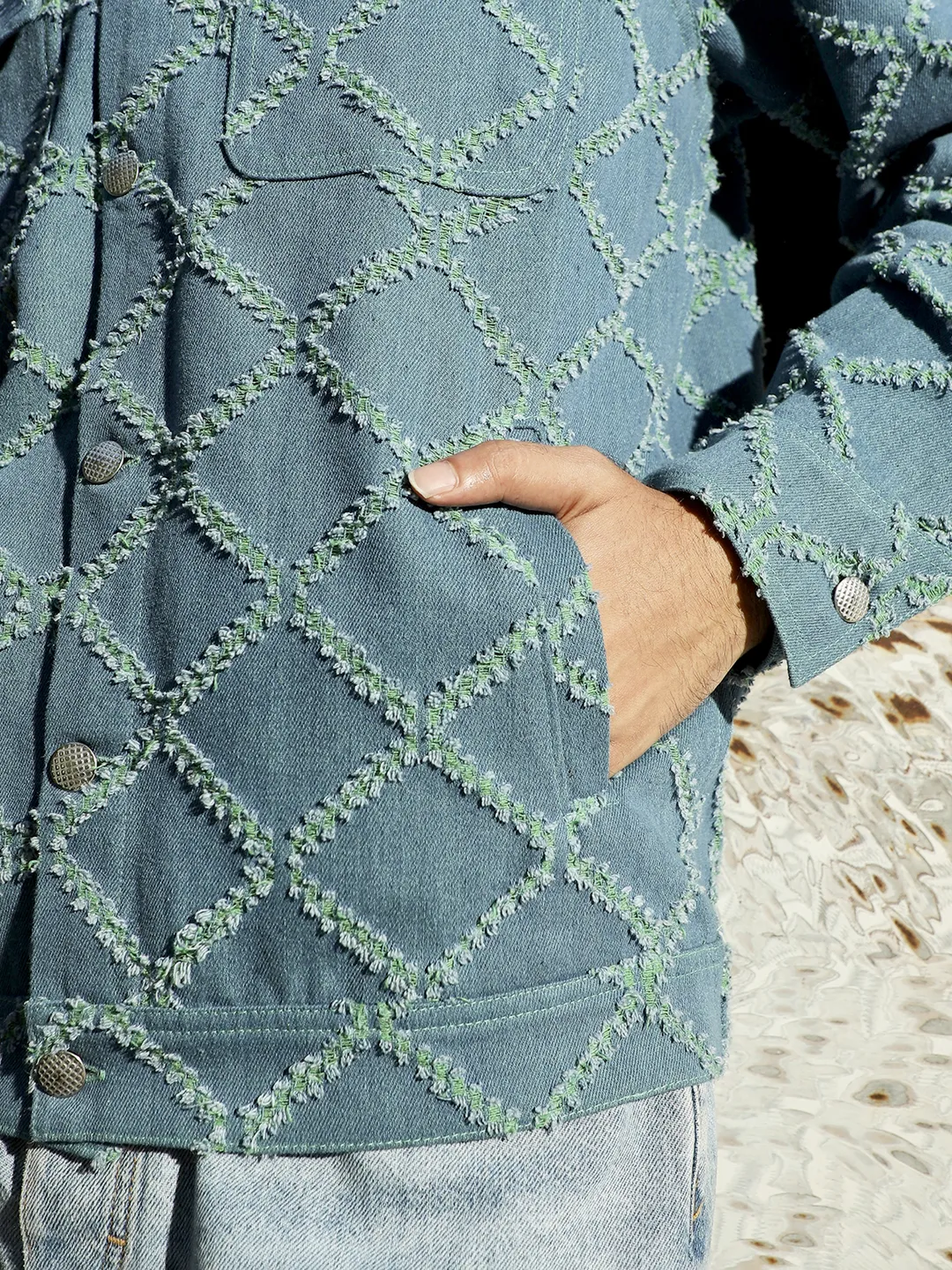 Criss-Cross Denim Jacket - Image 8
