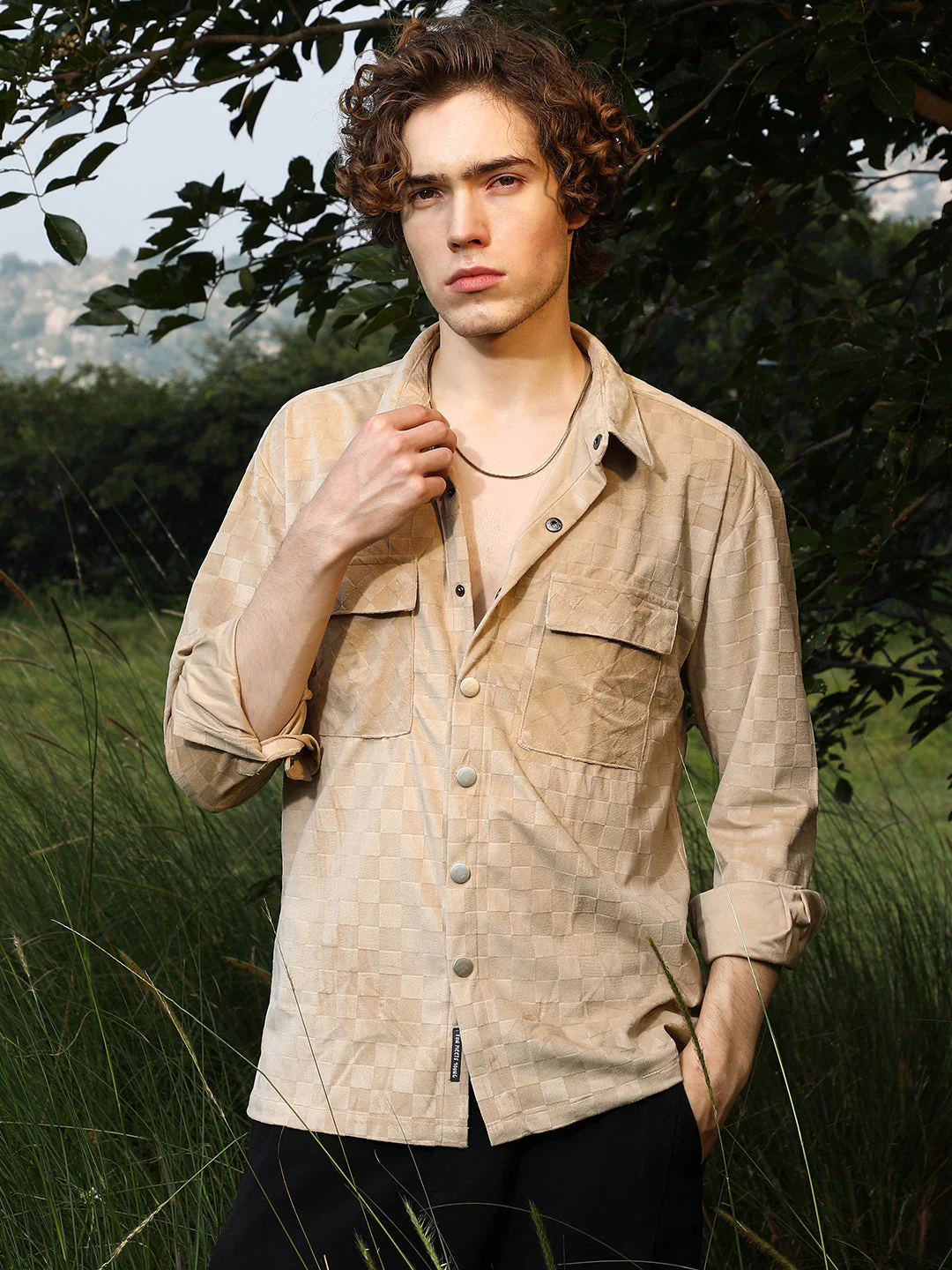 Cubic Velvet Utility Shacket - Image 2