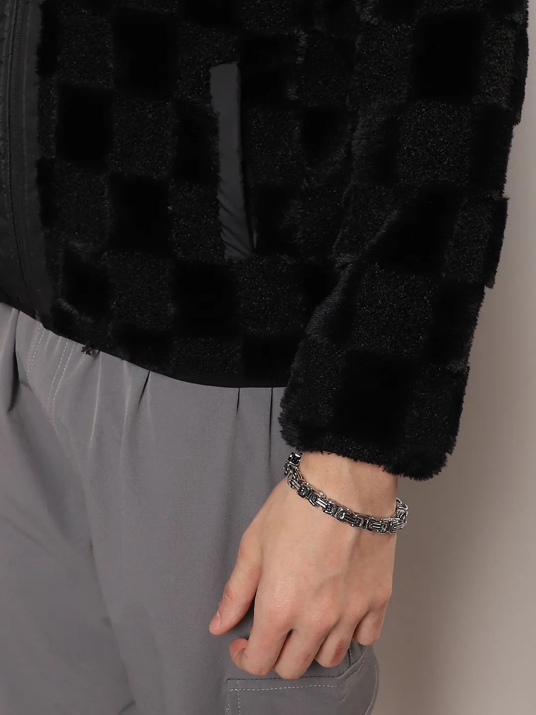 Fleece Buffalo Check Puffer Jacket - Image 8