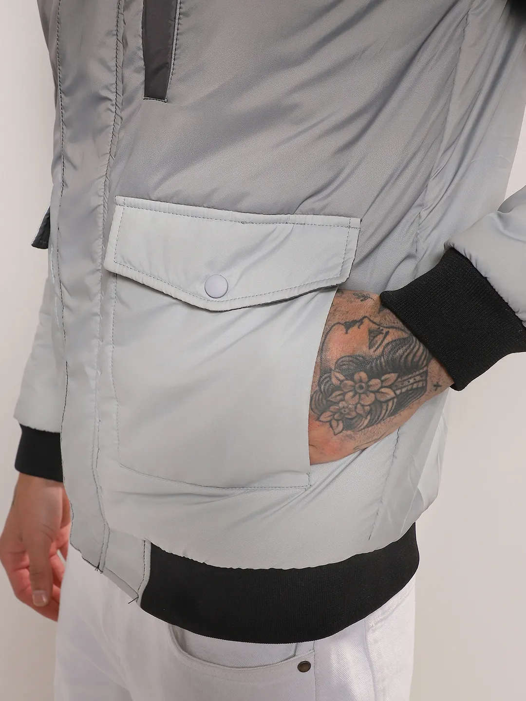 Ombre Puffer Jacket With Fleece Hood - Image 8