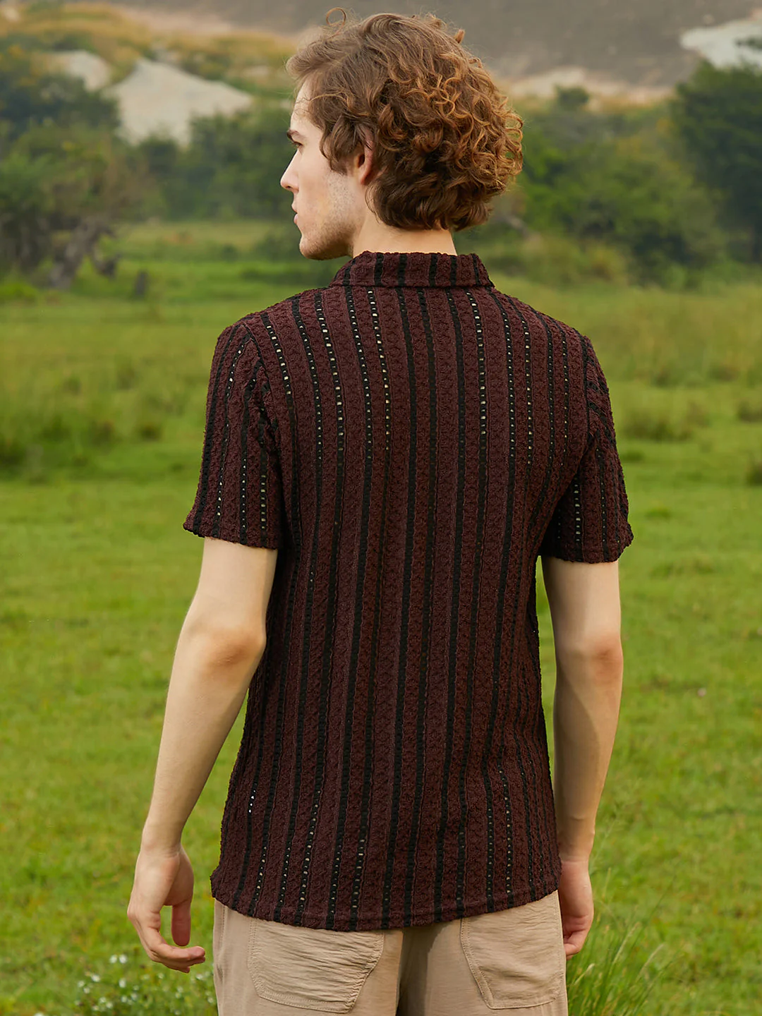 Tactile-Striped Polo T-Shirt - Image 4
