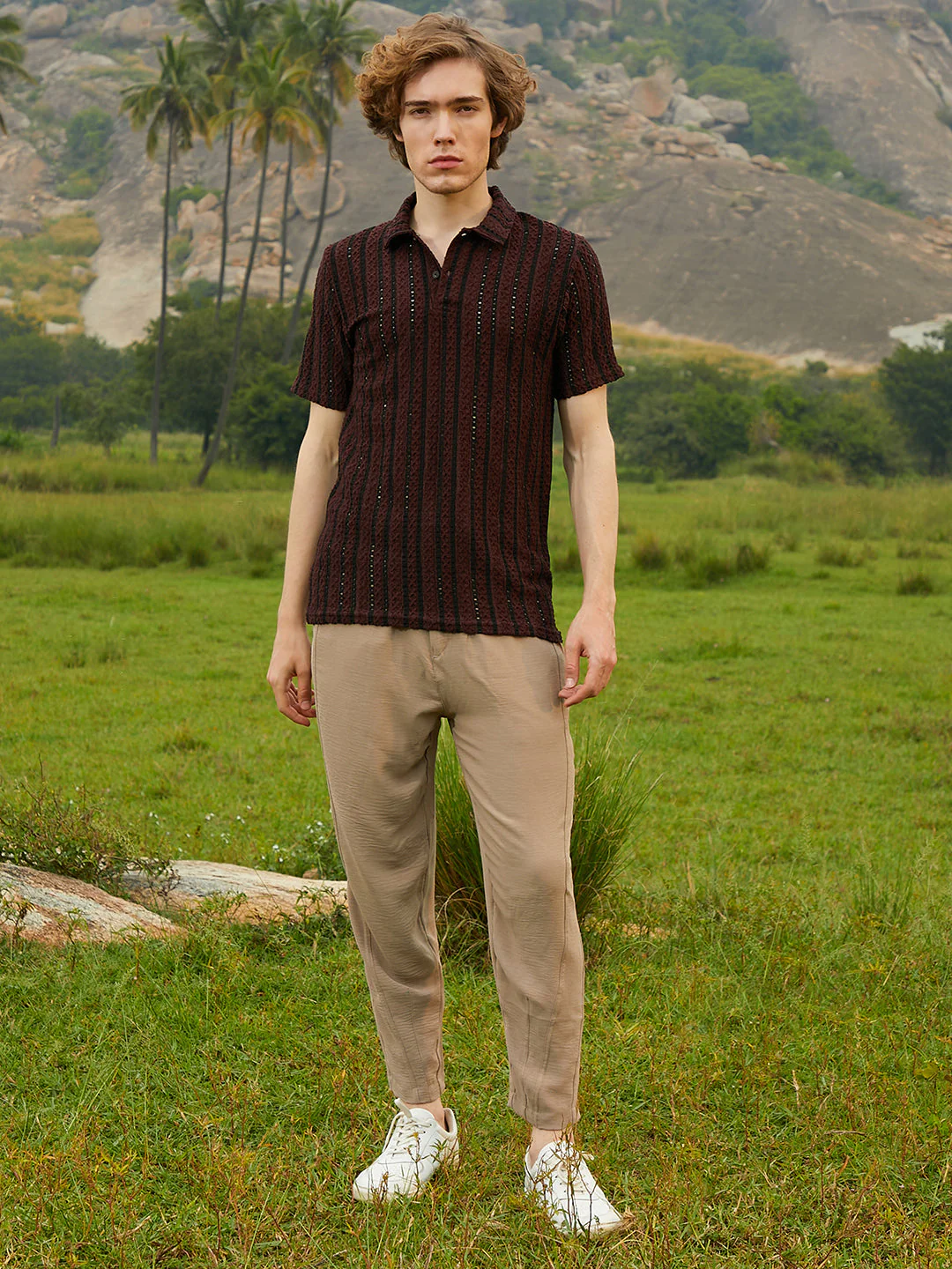 Tactile-Striped Polo T-Shirt - Image 5