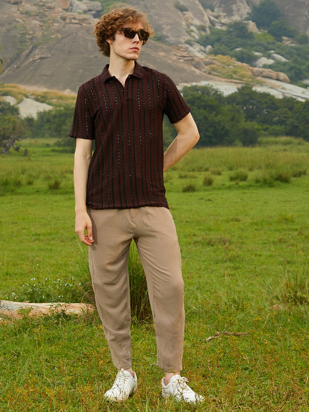 Tactile-Striped Polo T-Shirt - Image 6