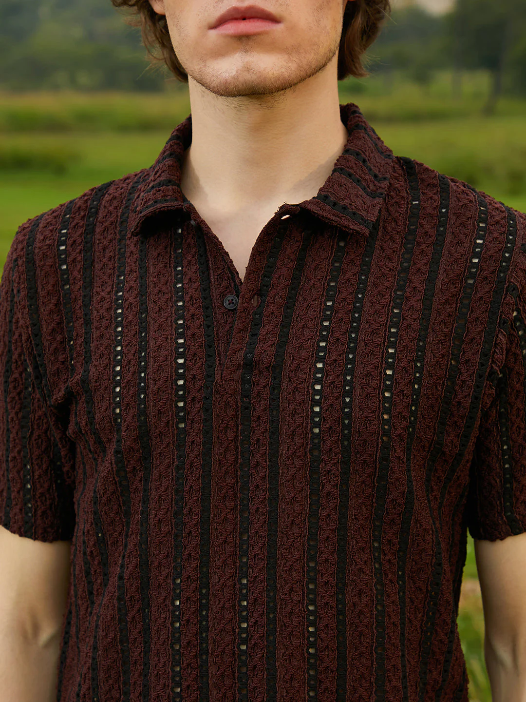 Tactile-Striped Polo T-Shirt - Image 7