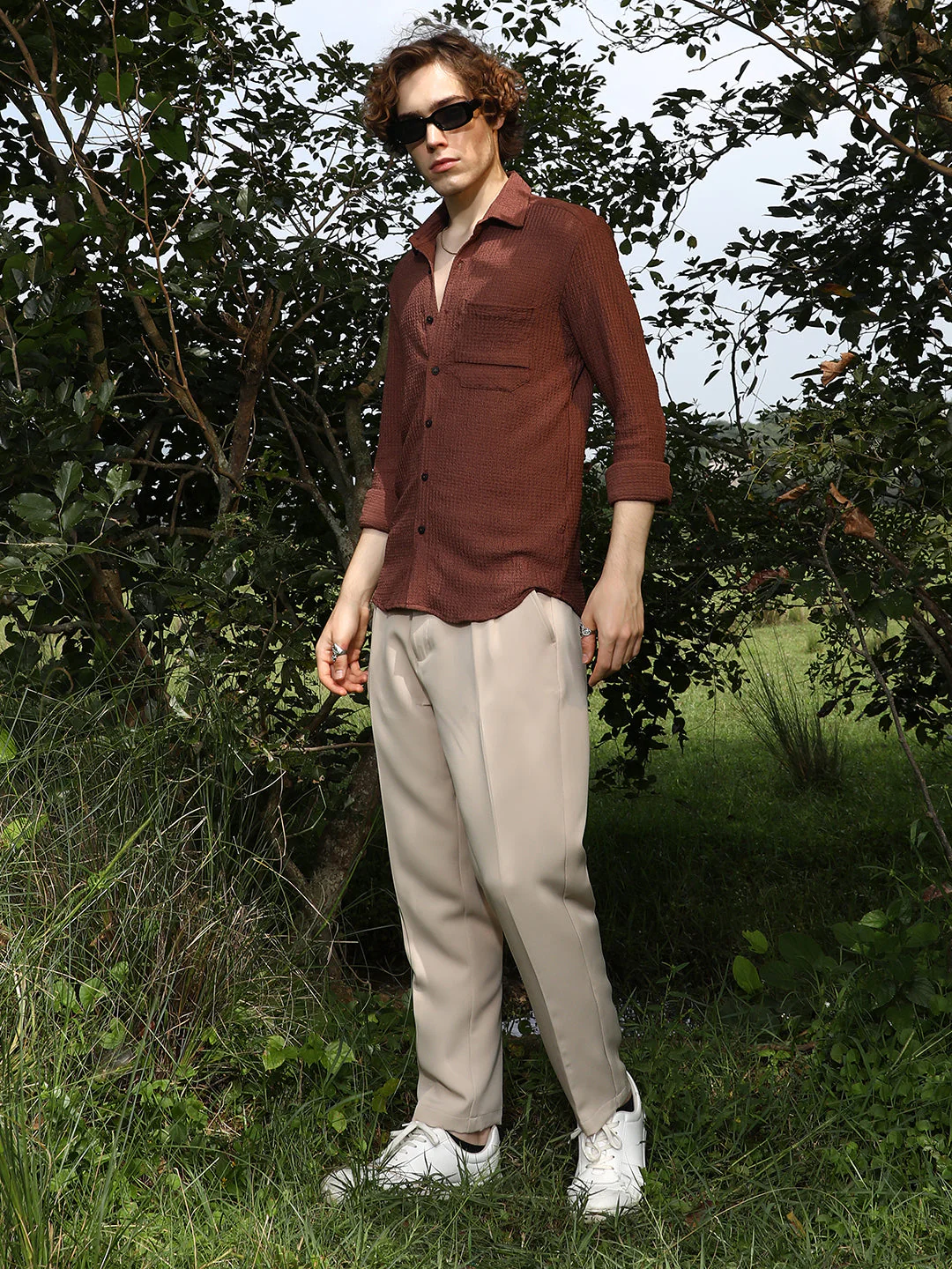 Solid Tactile-Woven Shirt - Image 6