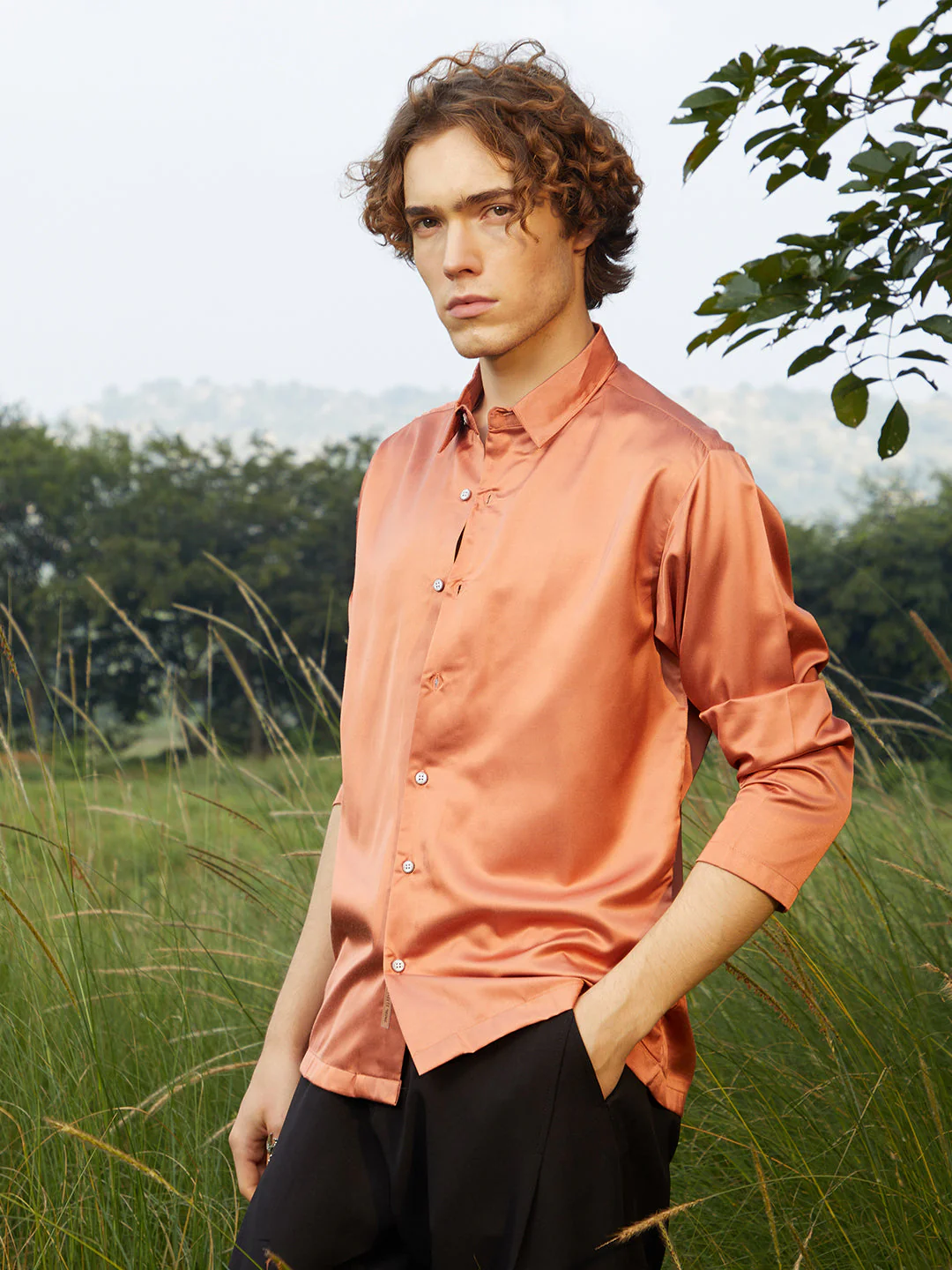Satin Oversized Shirt - Image 3