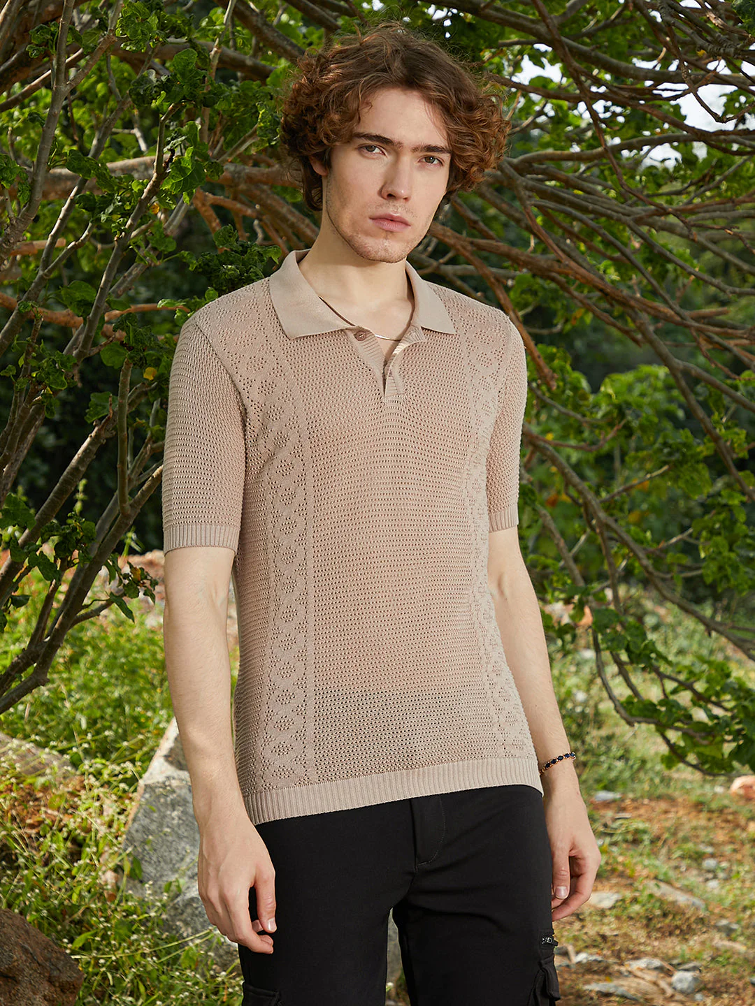 Twill-Knit Polo T-Shirt - Image 2