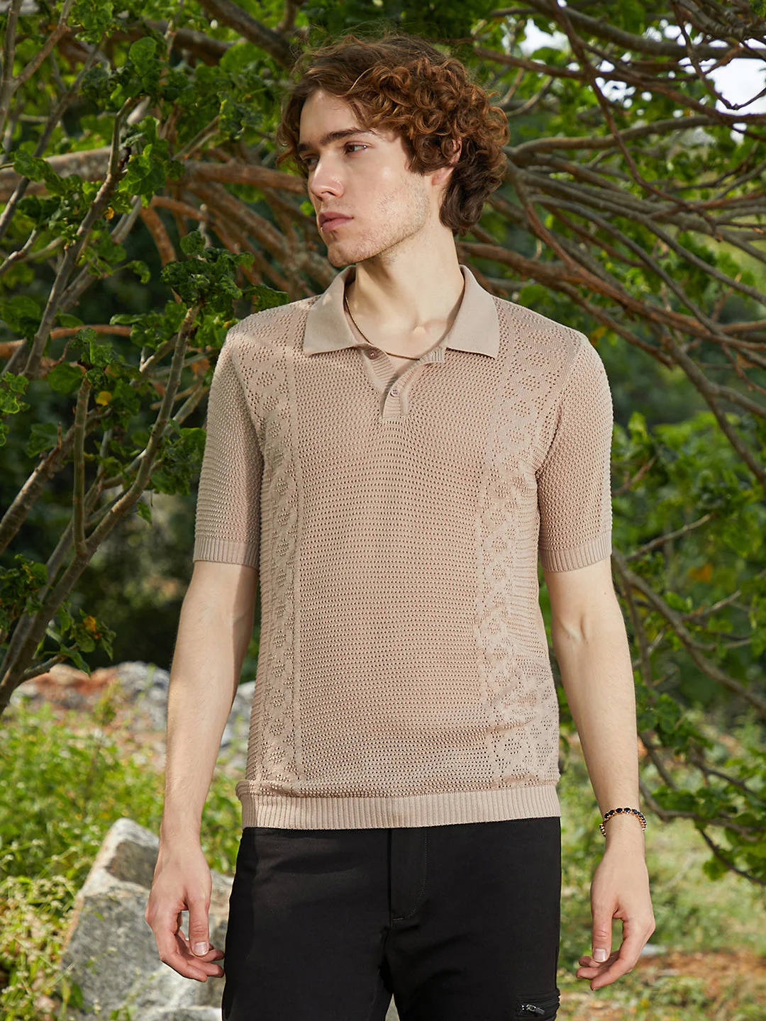 Twill-Knit Polo T-Shirt - Image 3