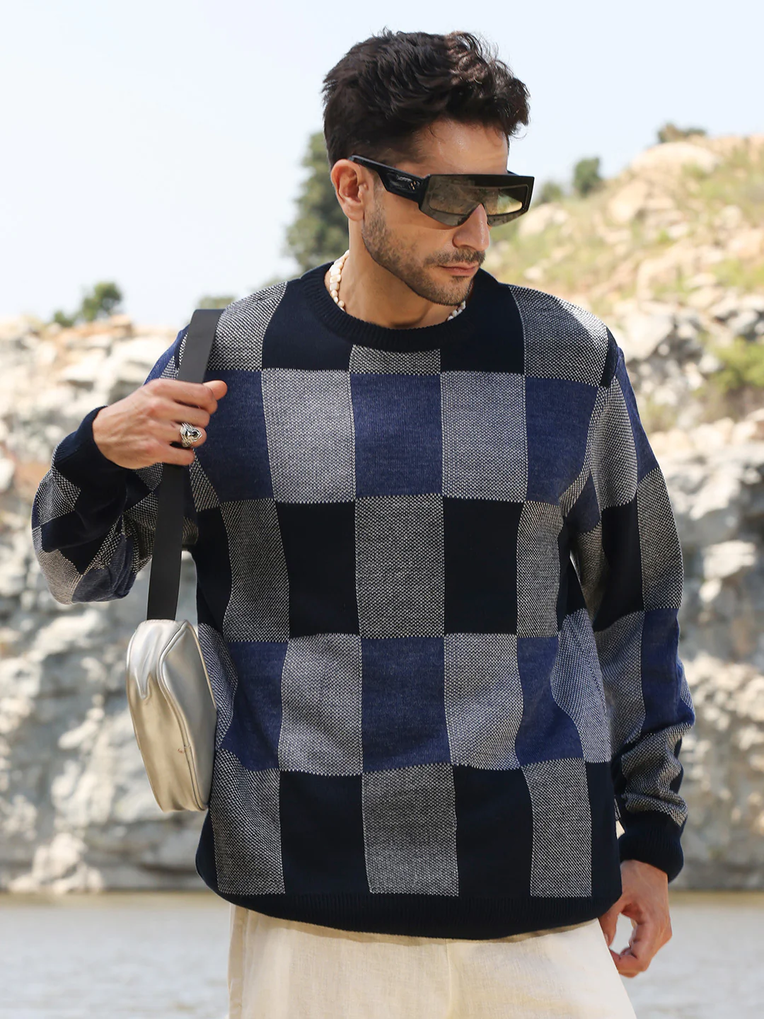 Block Check Pullover Sweater - Image 5
