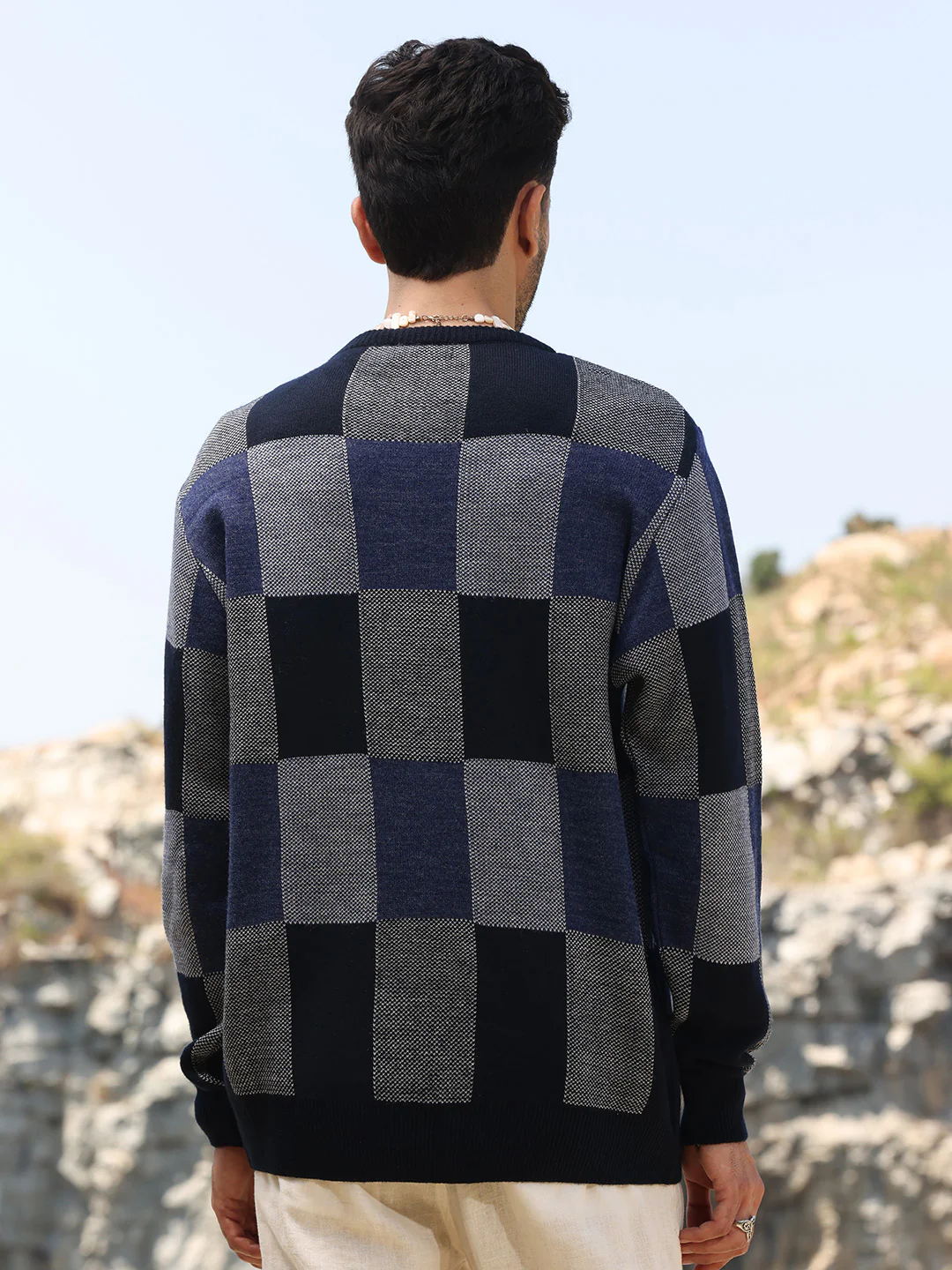 Block Check Pullover Sweater - Image 8