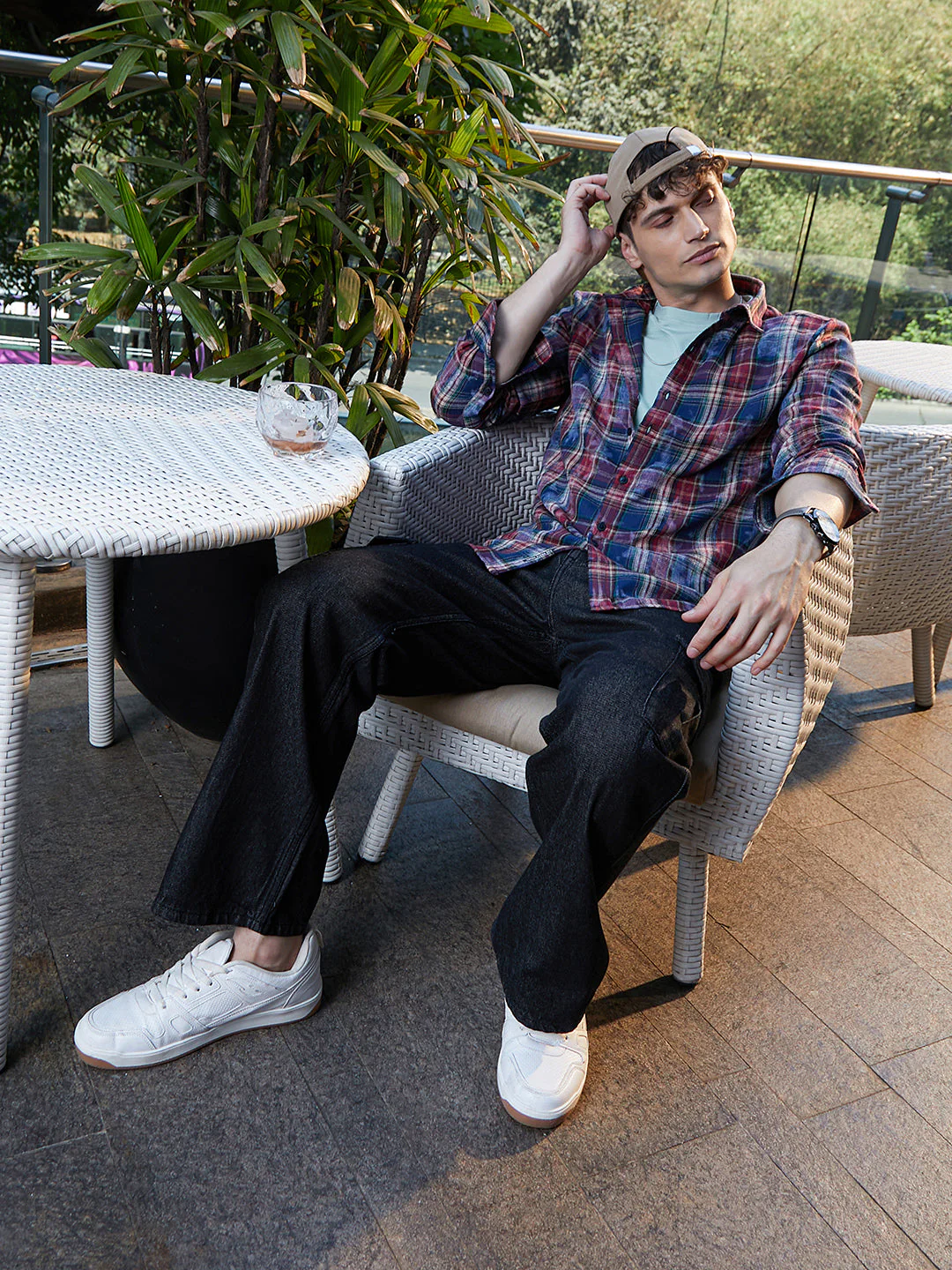 Dark-Plaid Relaxed Shirt - Image 6