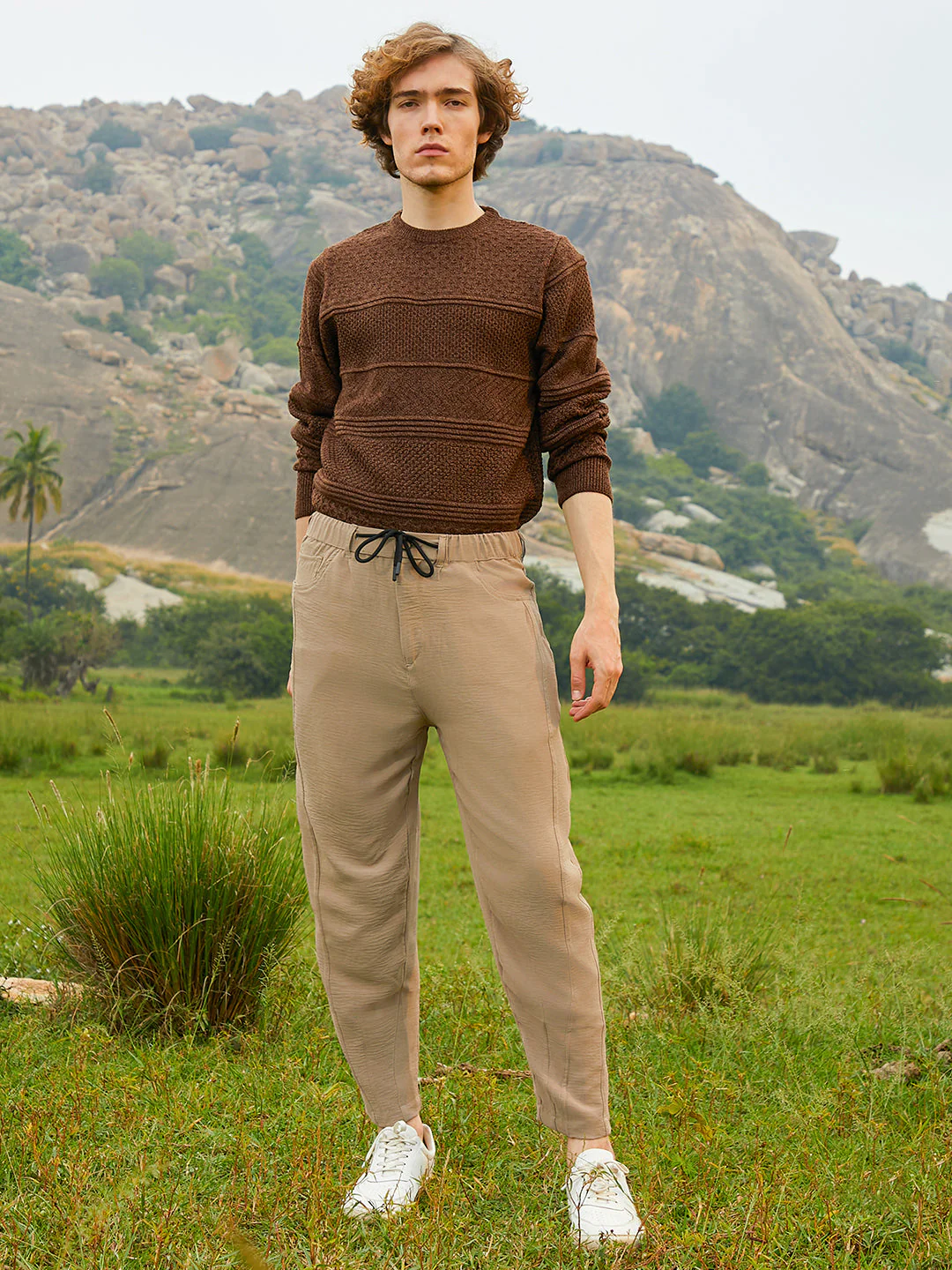 Lightweight - Solid Tapered Trousers - Image 5