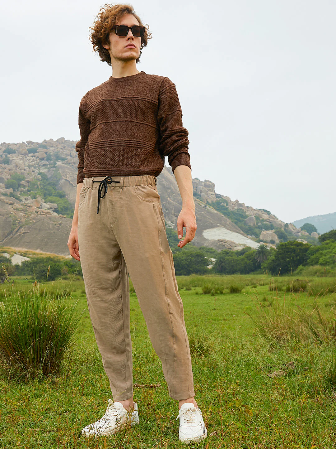 Lightweight - Solid Tapered Trousers - Image 6