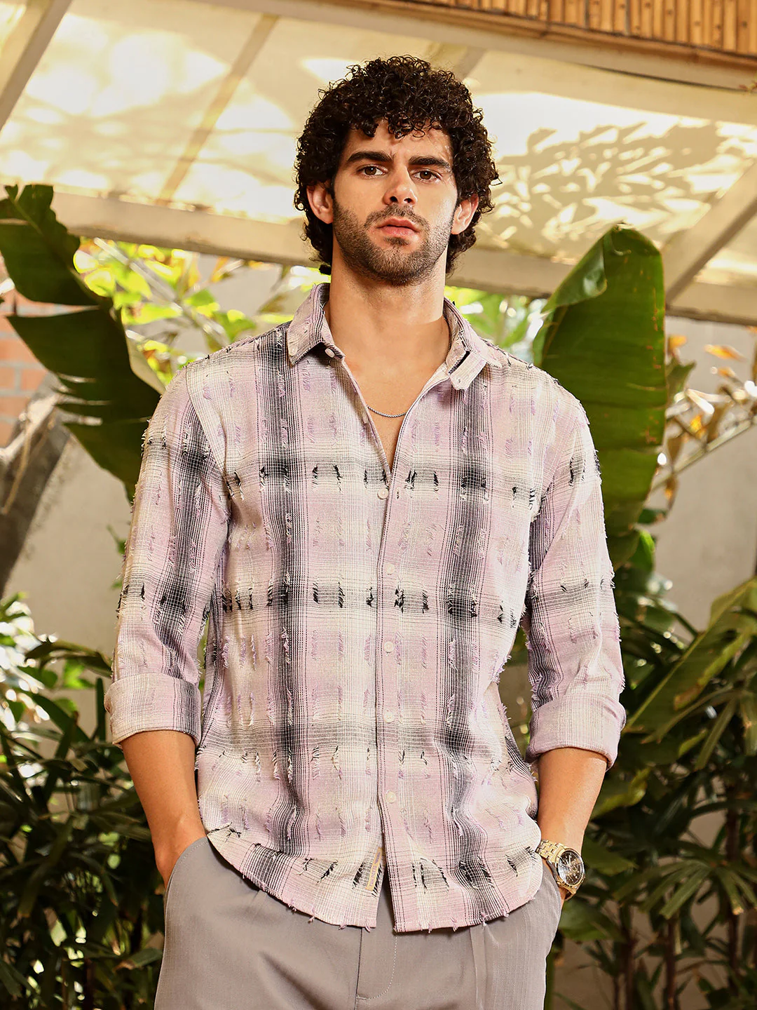 Distressed-Check Shirt - Image 2