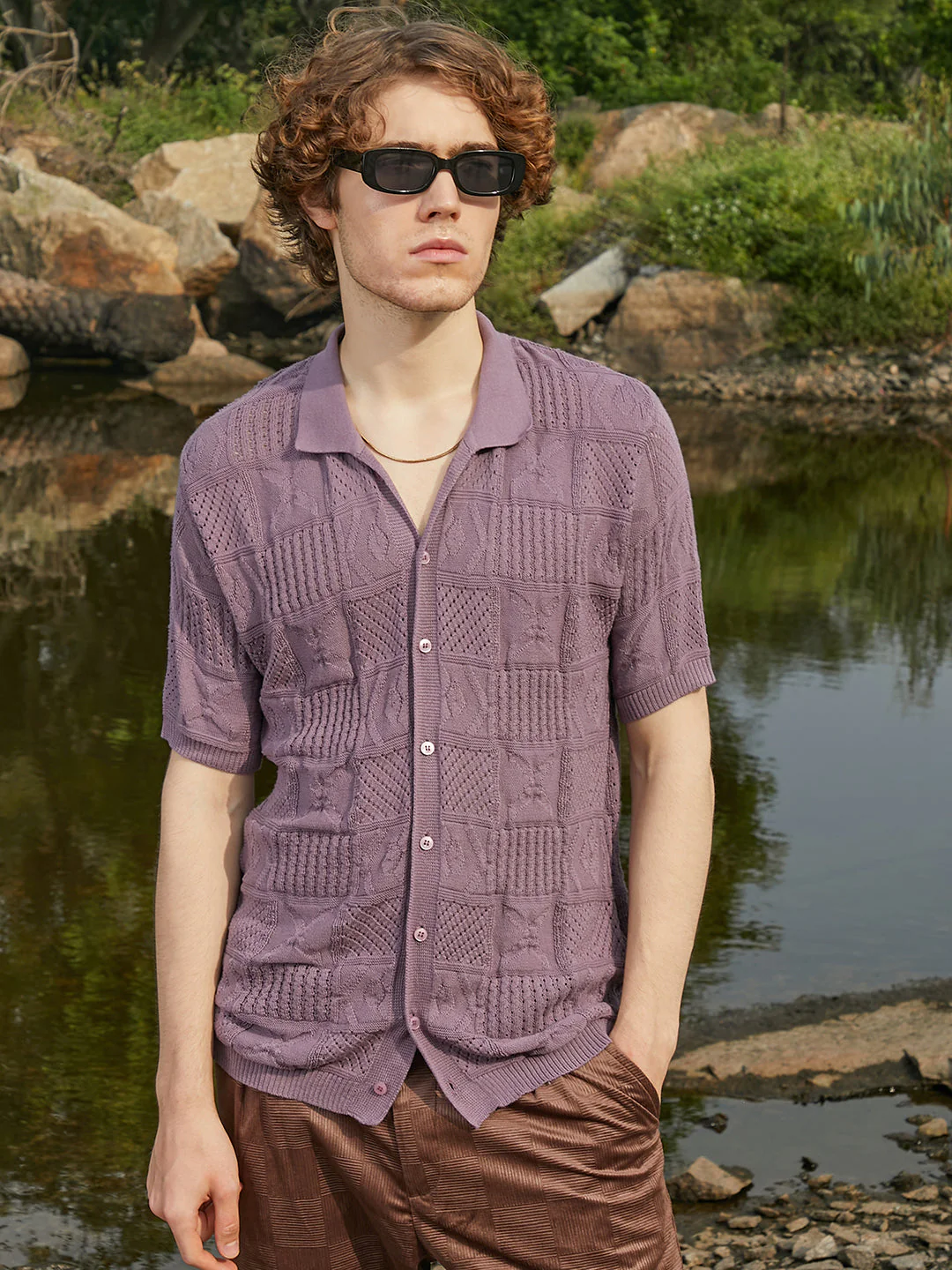 Patch-Knit Shirt