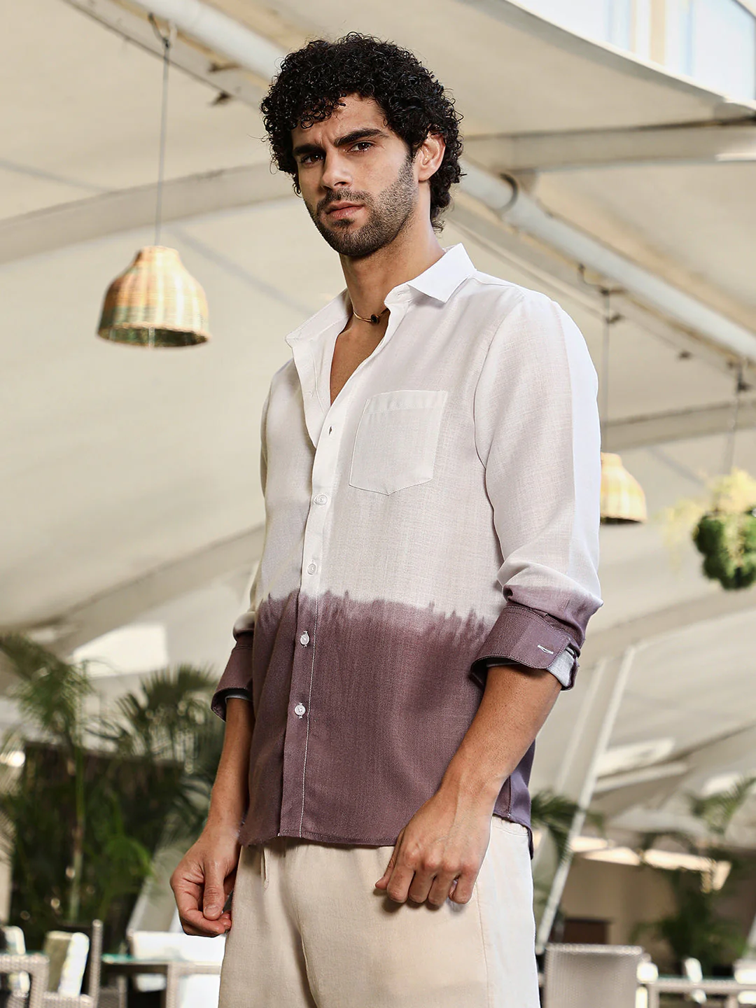 Ombre-Plunge Regular Shirt - Image 3