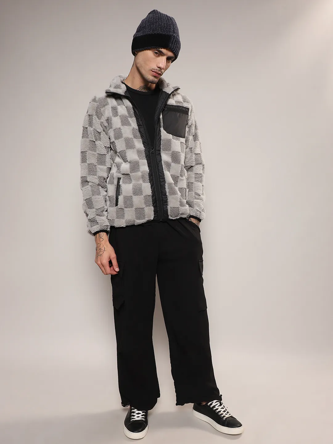 Fleece Buffalo Check Puffer Jacket - Image 6