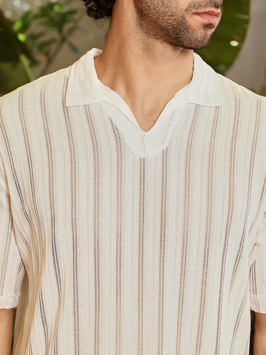 Duo-Striped Relaxed Polo T-Shirt - Image 7