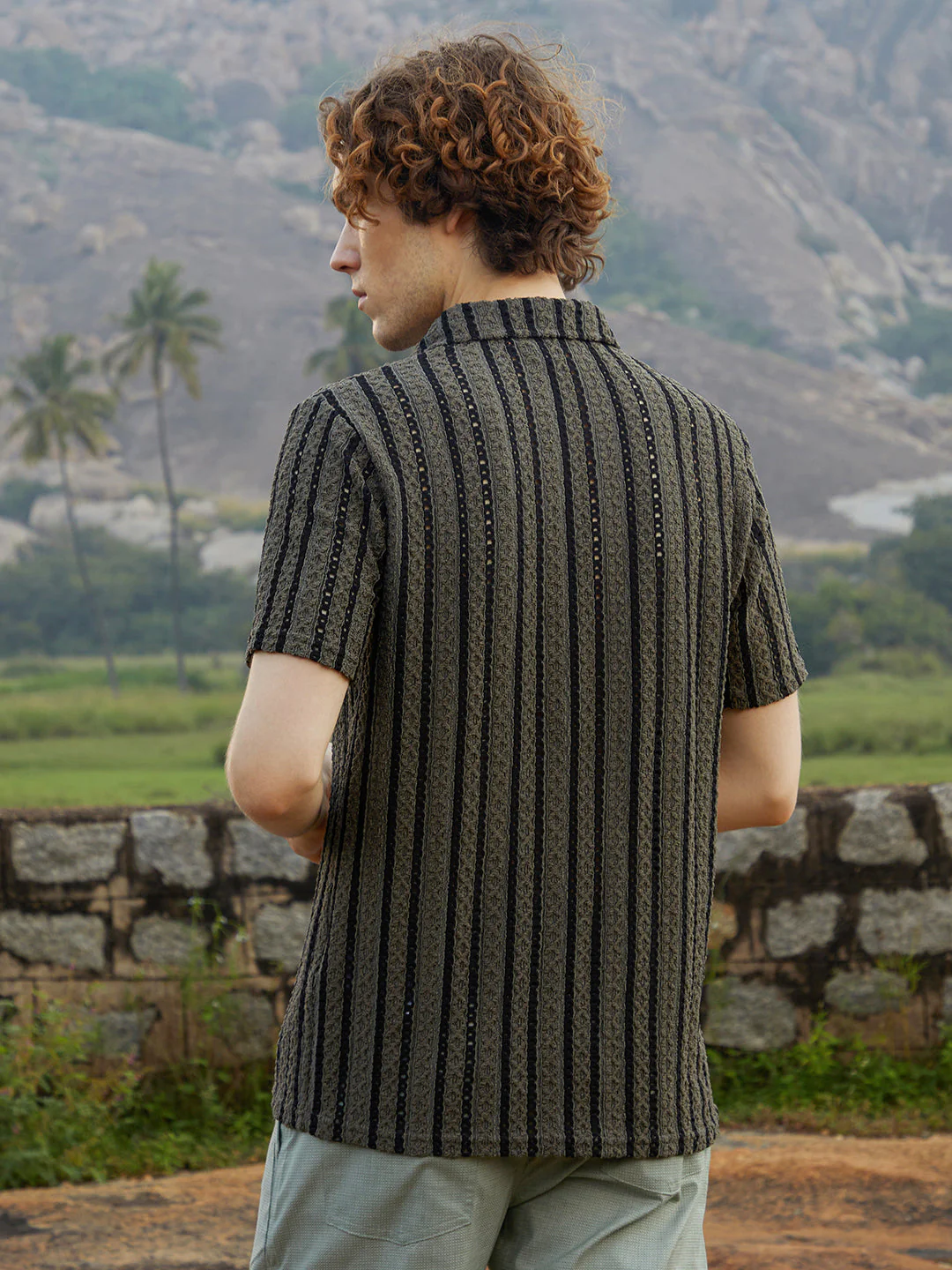 Tactile-Striped Polo T-Shirt - Image 4