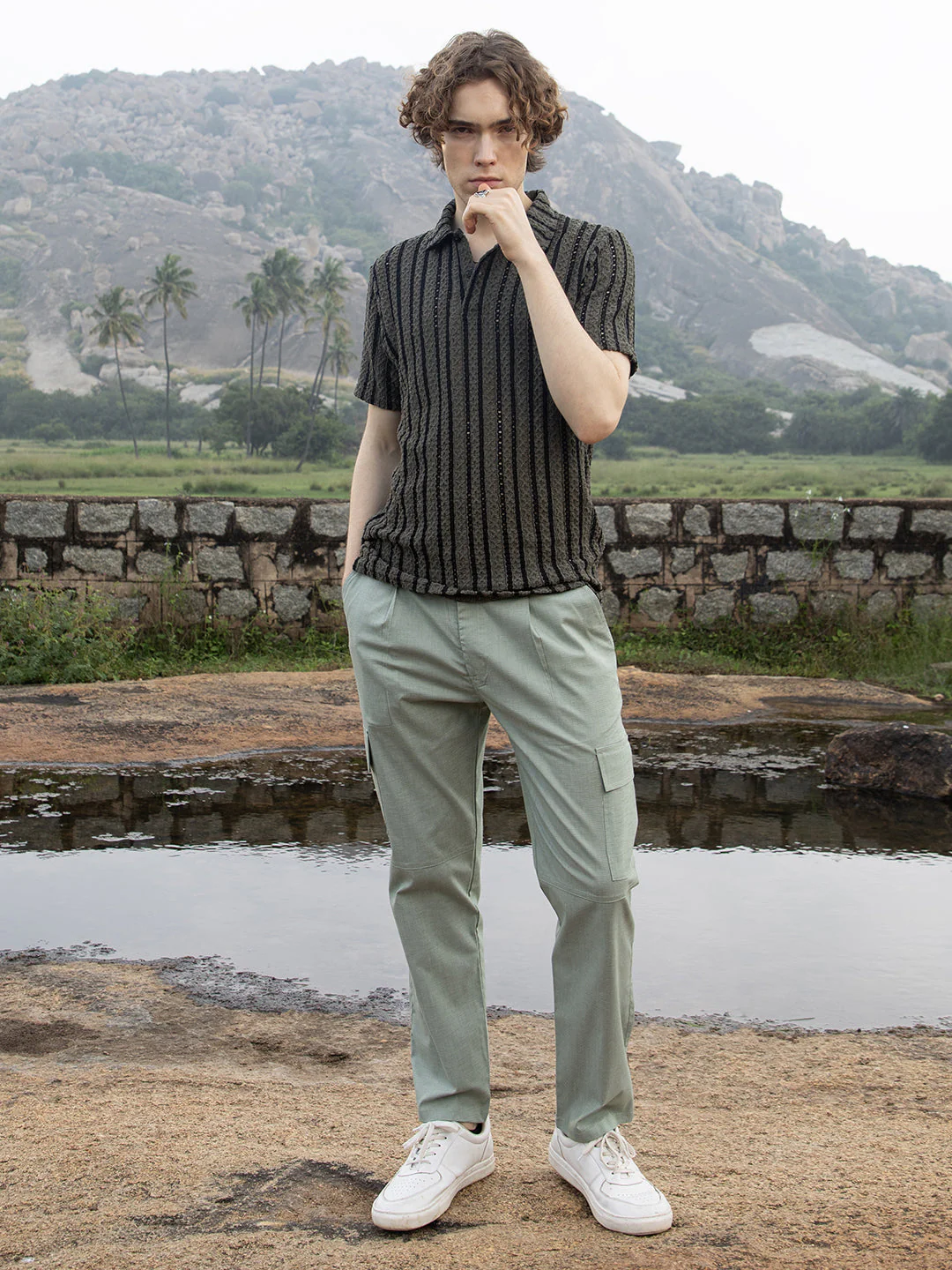 Tactile-Striped Polo T-Shirt - Image 5