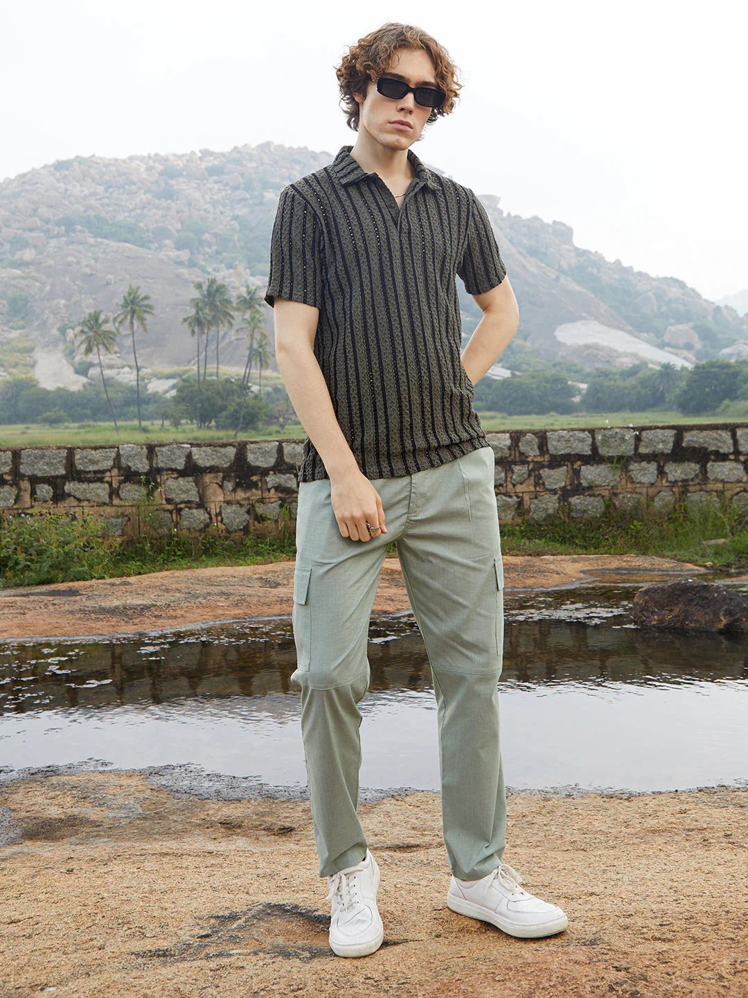 Tactile-Striped Polo T-Shirt - Image 6