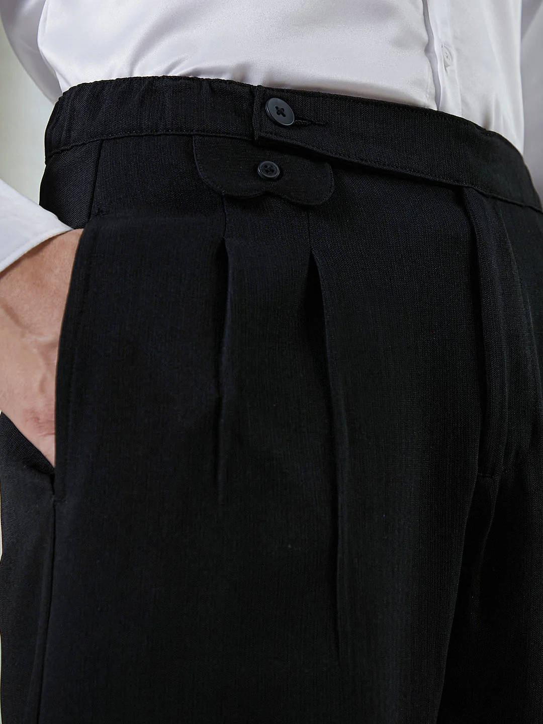 Pleated Extended-Button Trousers - Image 7
