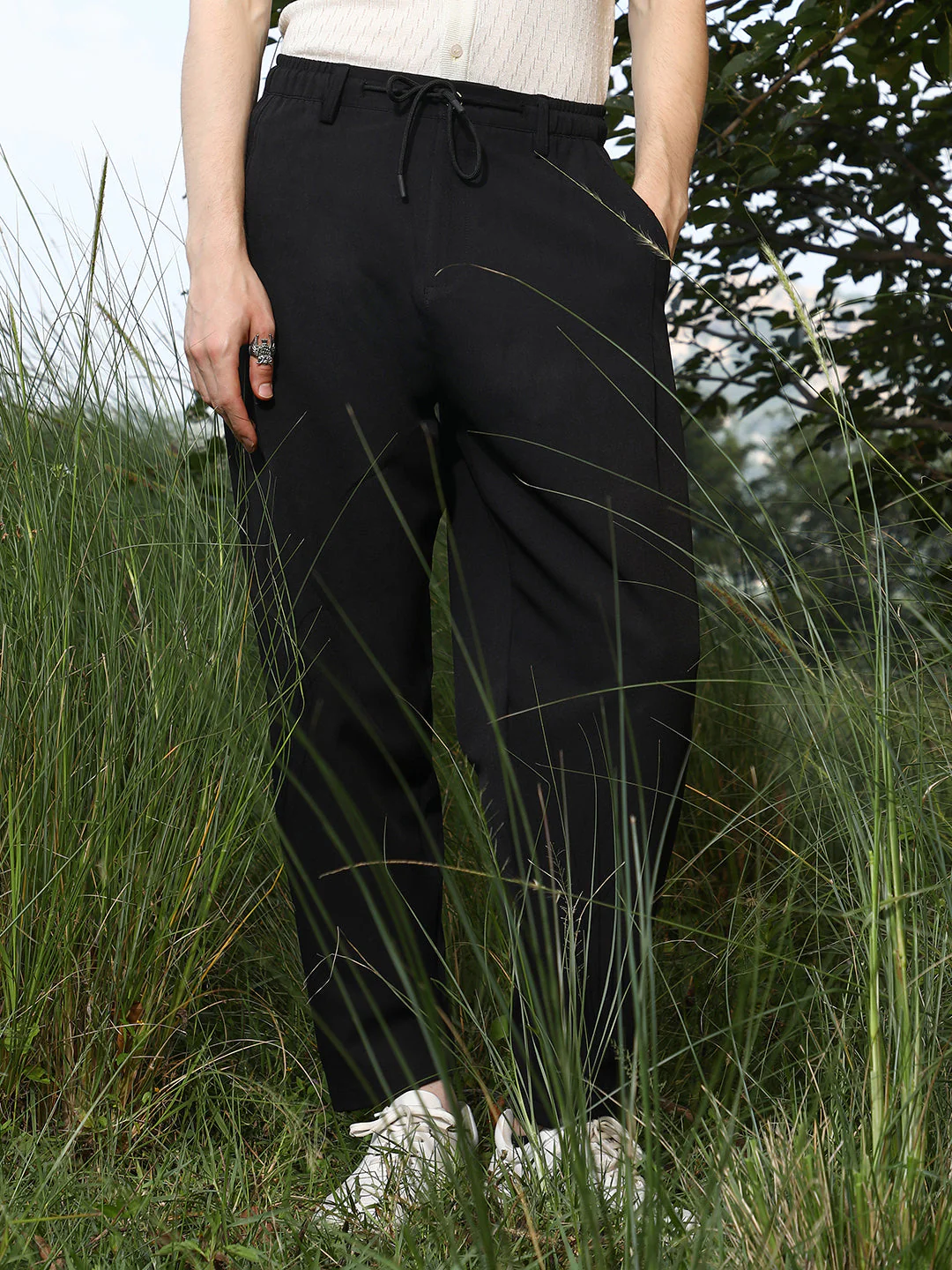 Solid Relaxed Trousers - Image 2