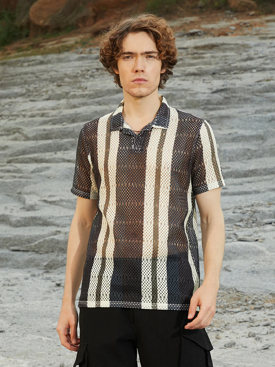 Panel Knit PoloT-Shirt - Image 2