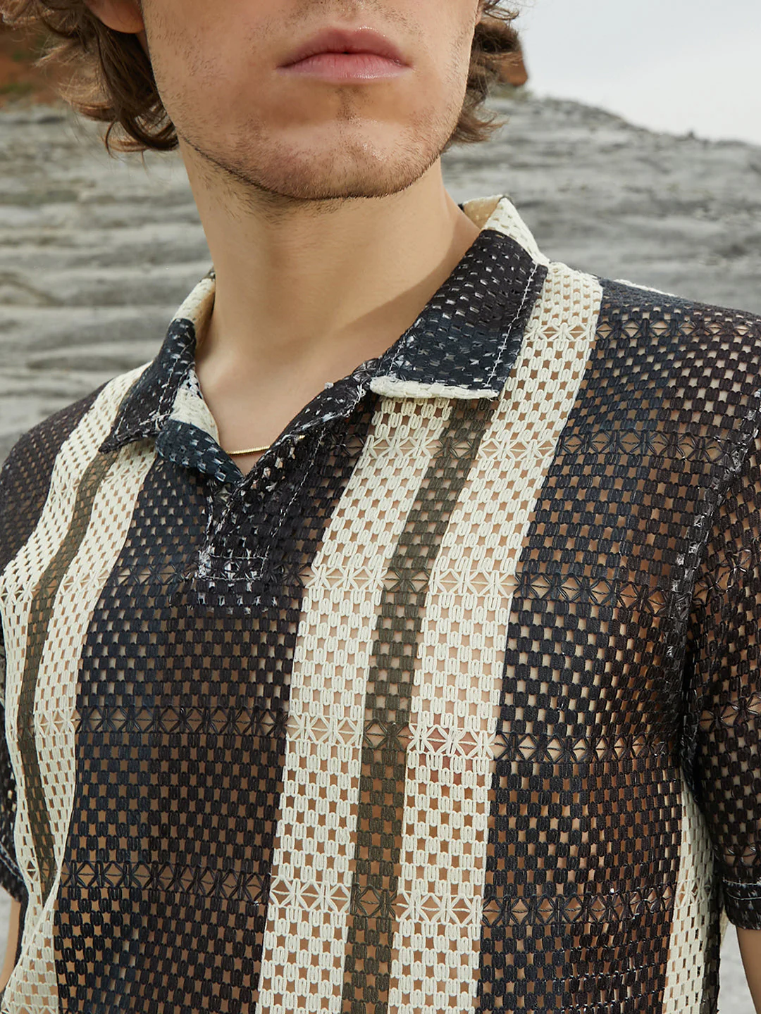 Panel Knit PoloT-Shirt - Image 7