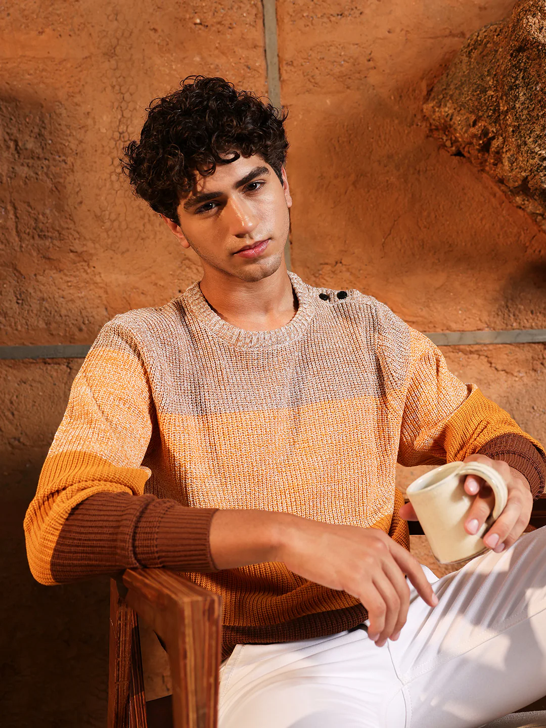 Contrast Panel Pullover Sweater - Image 9