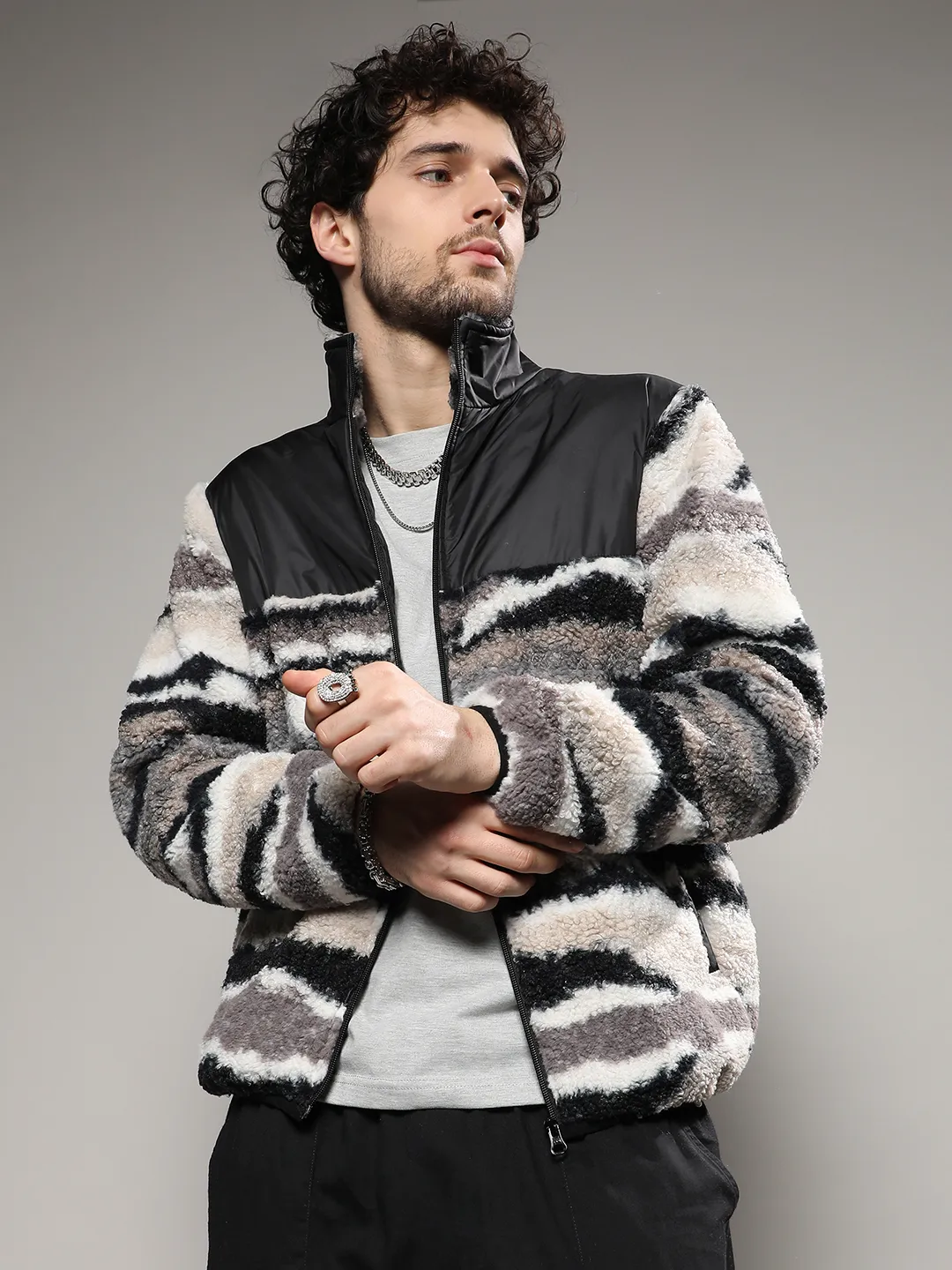 Camouflage Sherpa Zip-Front Jacket - Image 2